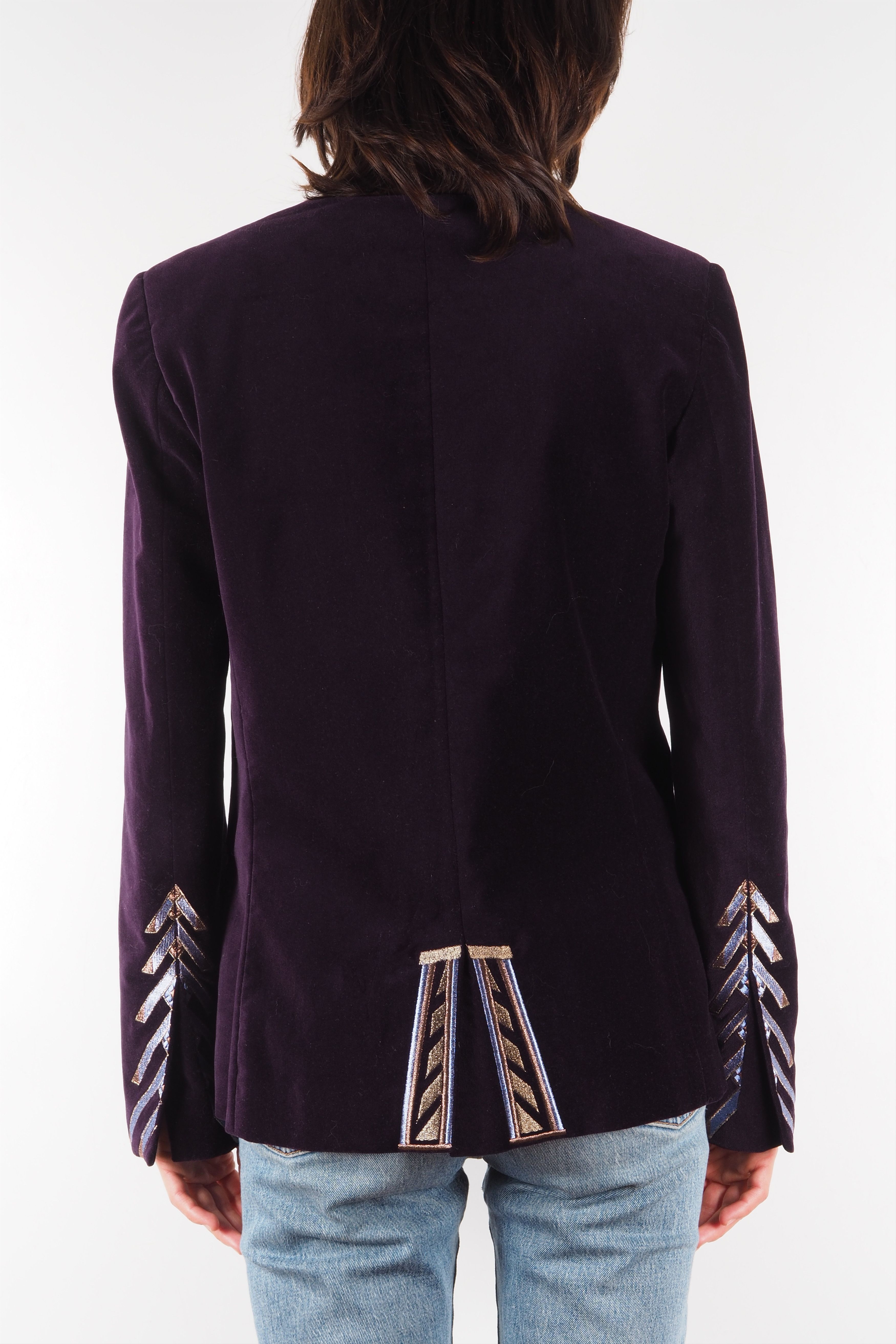 Zadig & Voltaire Zadig & Voltaire Purple Velvet Embroidered Blazer Jacket Size M / US 6-8 / IT 42-44 - 2 Thumbnail