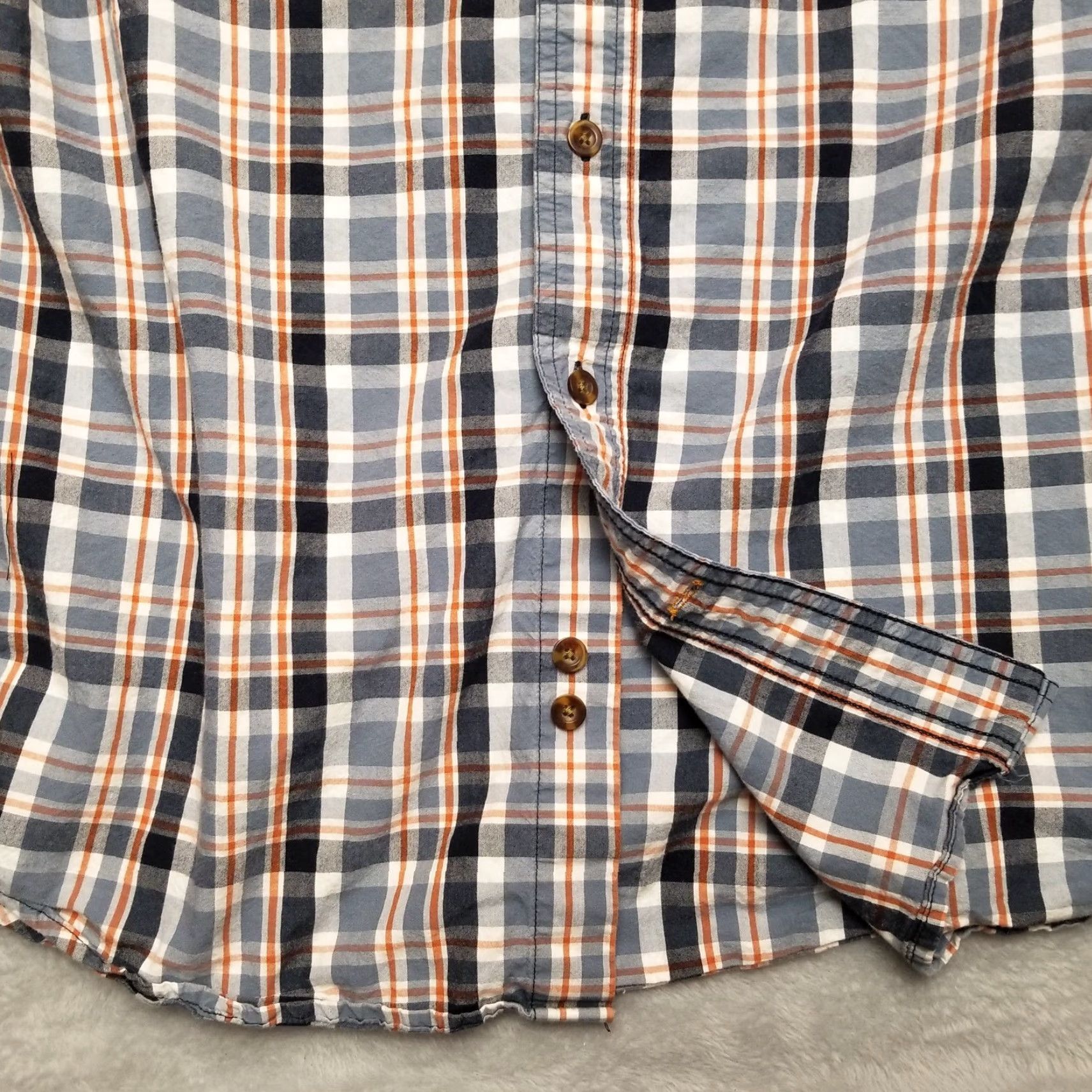 Carhartt Carhartt Shirt Mens L Blue Plaid 100% Cotton Short Sleeve Button-Up Casual Size US L / EU 52-54 / 3 - 5 Thumbnail