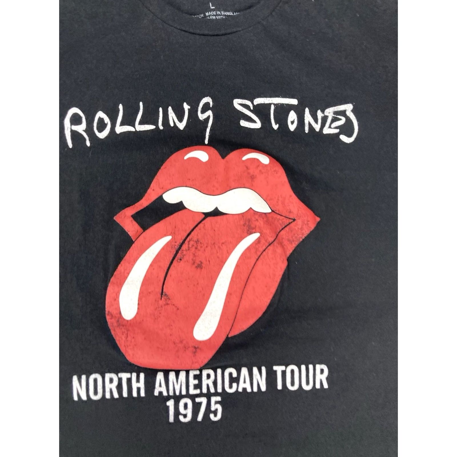 Vintage VINTAGE The Rolling Stones North American Tour 1975 Graphic T-shirt Men Large Music Shirt Black Logo Size US L / EU 52-54 / 3 - 2 Thumbnail
