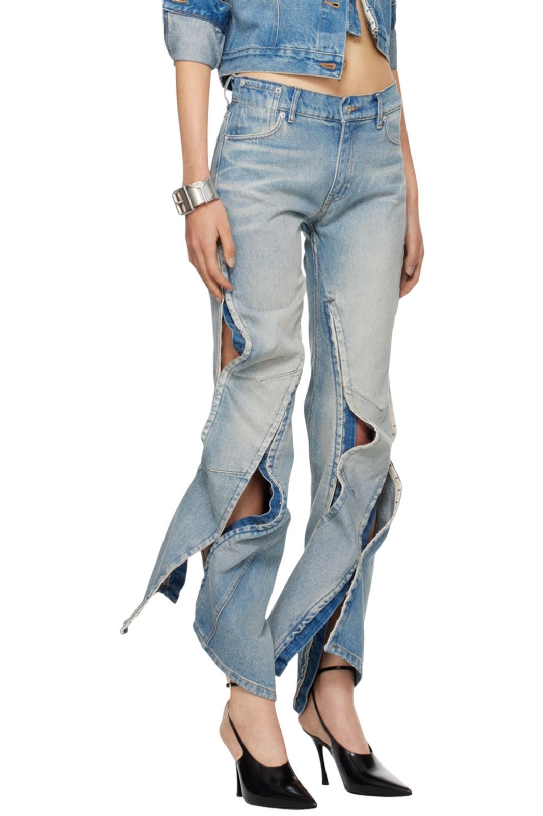 Y/Project Hook & Eye Denim Flares Size 27" / US 4 / IT 40 - 3 Thumbnail