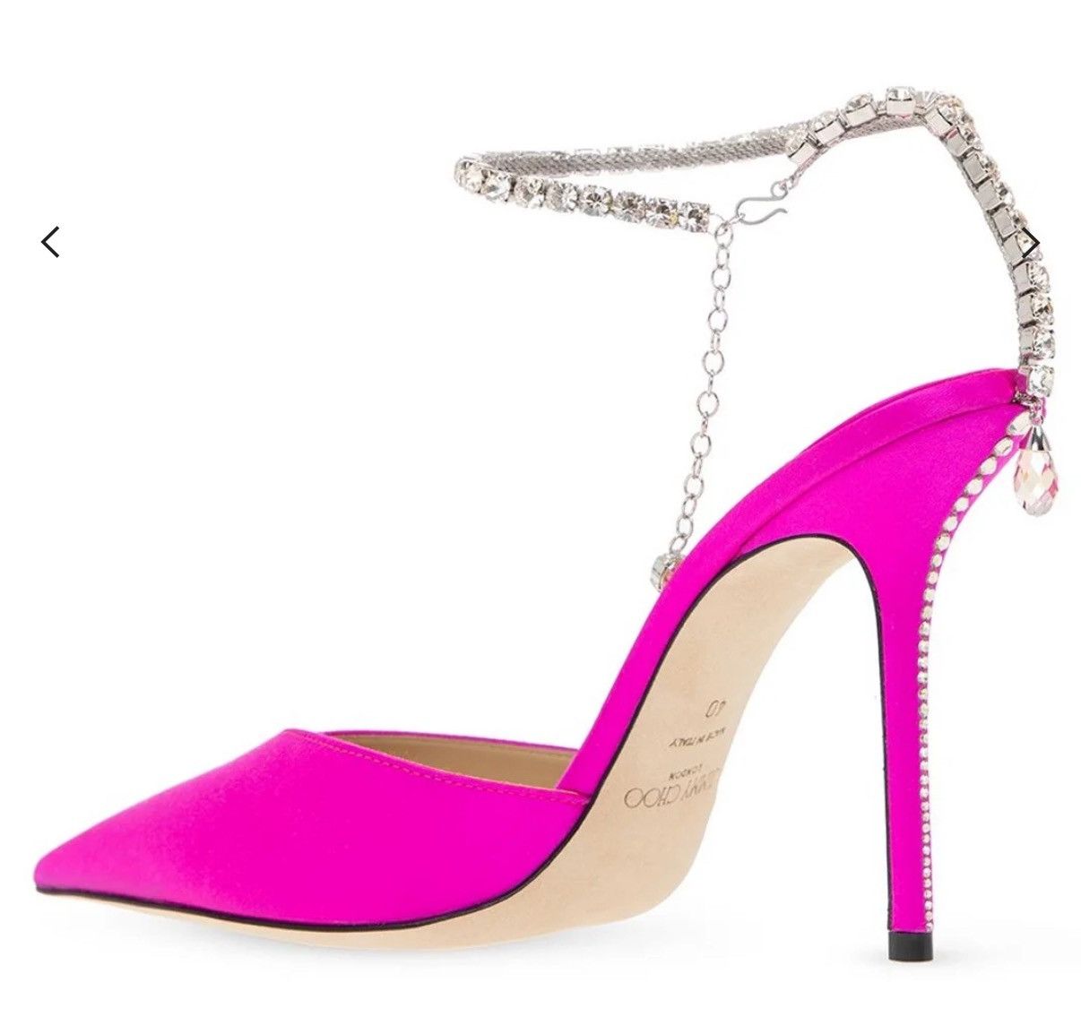 Jimmy Choo Nib Jimmy Choo Saeda 100 Embellished Ankle Strap Pumps Size US 7.5 / IT 37.5 - 3 Thumbnail