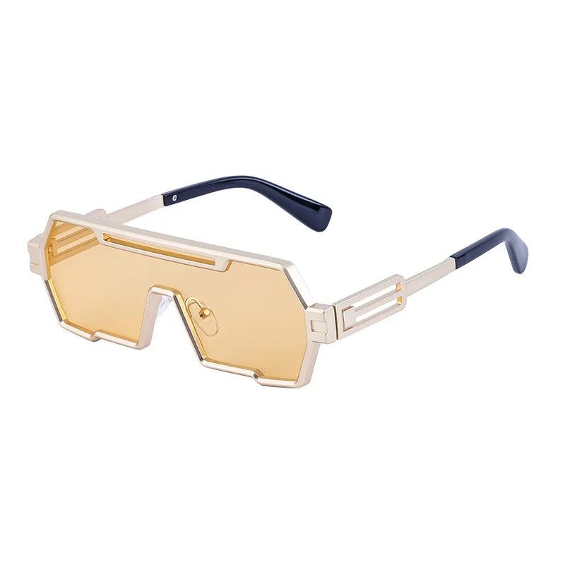 Vintage Vintage Metal Golden Yellow Sunglasses Size ONE SIZE - 1 Thumbnail