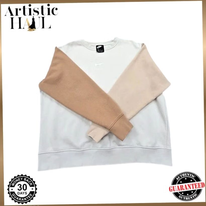 Nike Nike Colorblock Crewneck Sweatshirt M for Unisex Adults - White Beige, Long Sleeve, Pullover, Casual Sweatshirt Size M / US 6-8 / IT 42-44 - 2 Thumbnail
