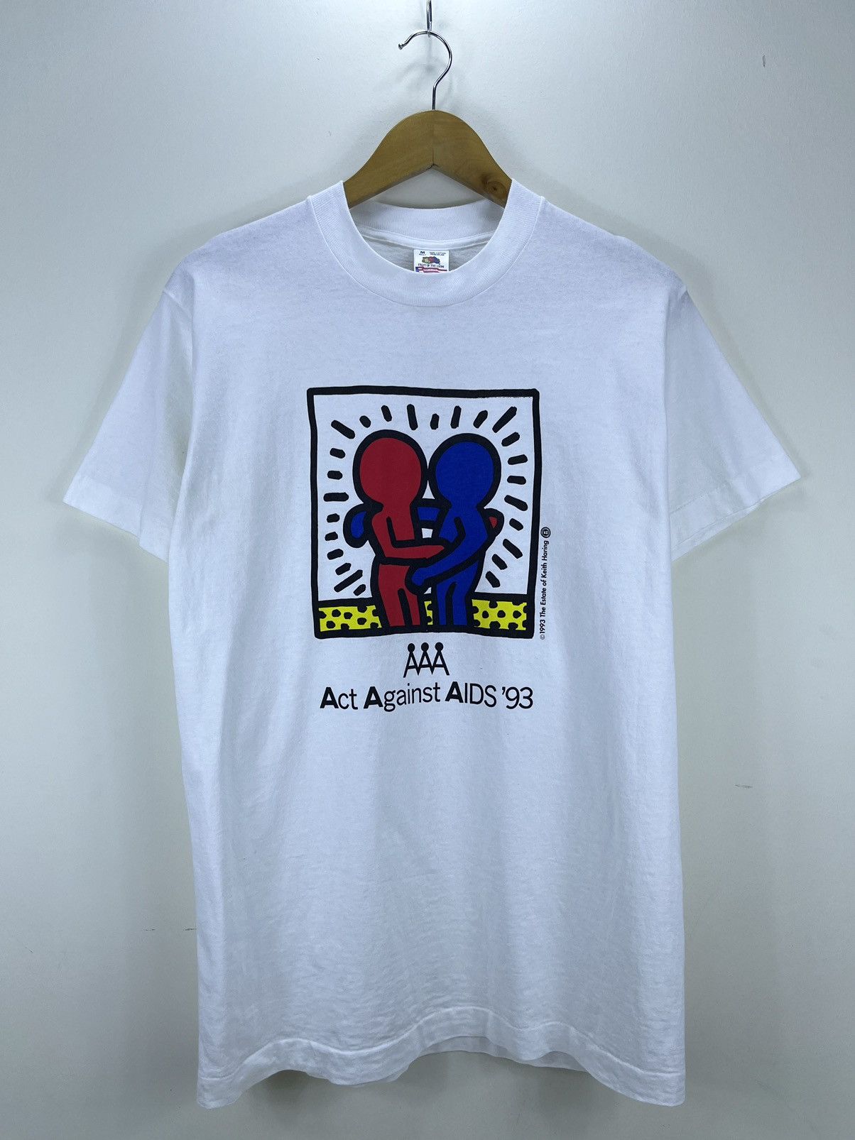 Keith Haring × Vintage MEGA RARE Keith Haring Act Against Aids Vintage 90s Size US M / EU 48-50 / 2 - 1 Thumbnail