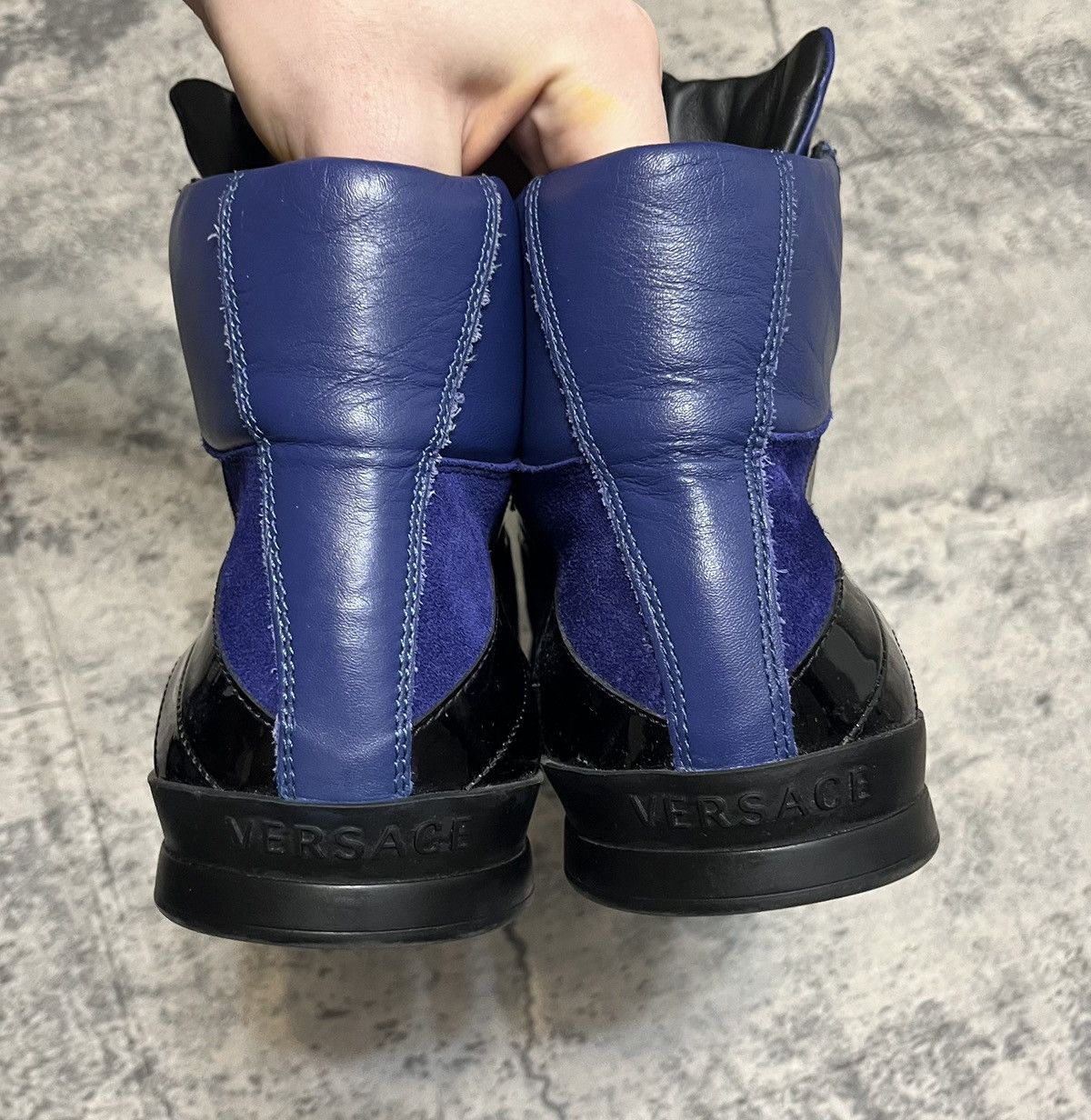 Versace Versace High Top Sneakers Blue Size US 11 / EU 44 - 5 Thumbnail