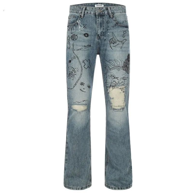 Y2K Dirty Sketch Bootcut Jeans
