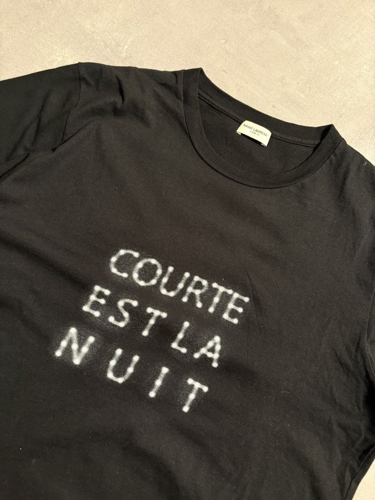 Saint Laurent Paris Saint Laurent “Courte Est La Nuit” Tee – 2015 Size US M / EU 48-50 / 2 - 2 Thumbnail