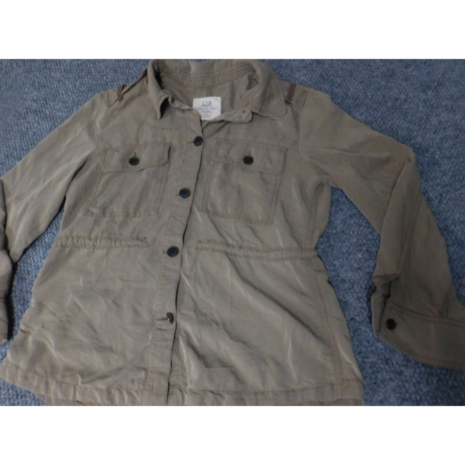 American Eagle Outfitters American Eagle Outfitters Jacket Women M Beige Lightweight Denim Button Zip Casual Winter Regular Medium Women Size M / US 6-8 / IT 42-44 - 3 Thumbnail