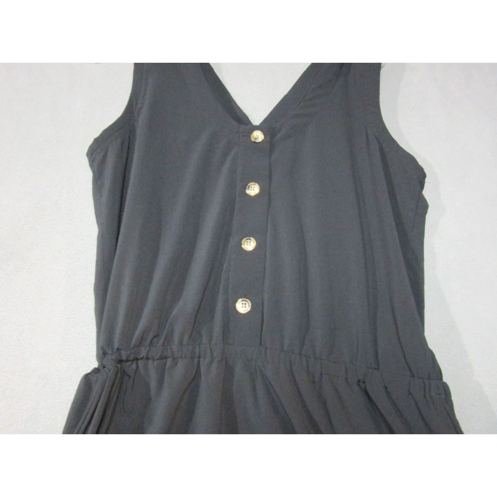 Toad&Co Toad&Co Dress Womens Small Black Stretch Wrap Sleeveless V Neck Button Front Cue Dress Size S / US 4 / IT 40 - 2 Thumbnail