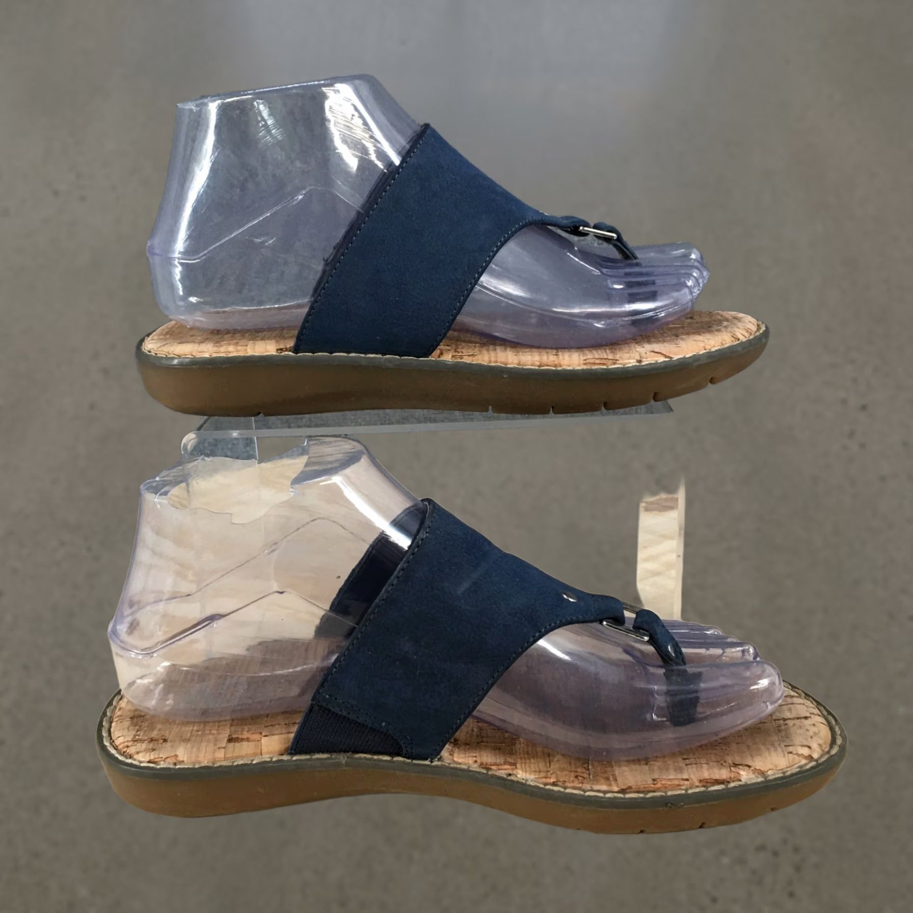 Vintage Aerosoles Sandals Womens 6.5M Blue Faux Leather Wedge Heels Thong Casual Slip-On Shape: Solid Pattern: Blue, Blue Size US 7 / IT 37 - 1 Thumbnail