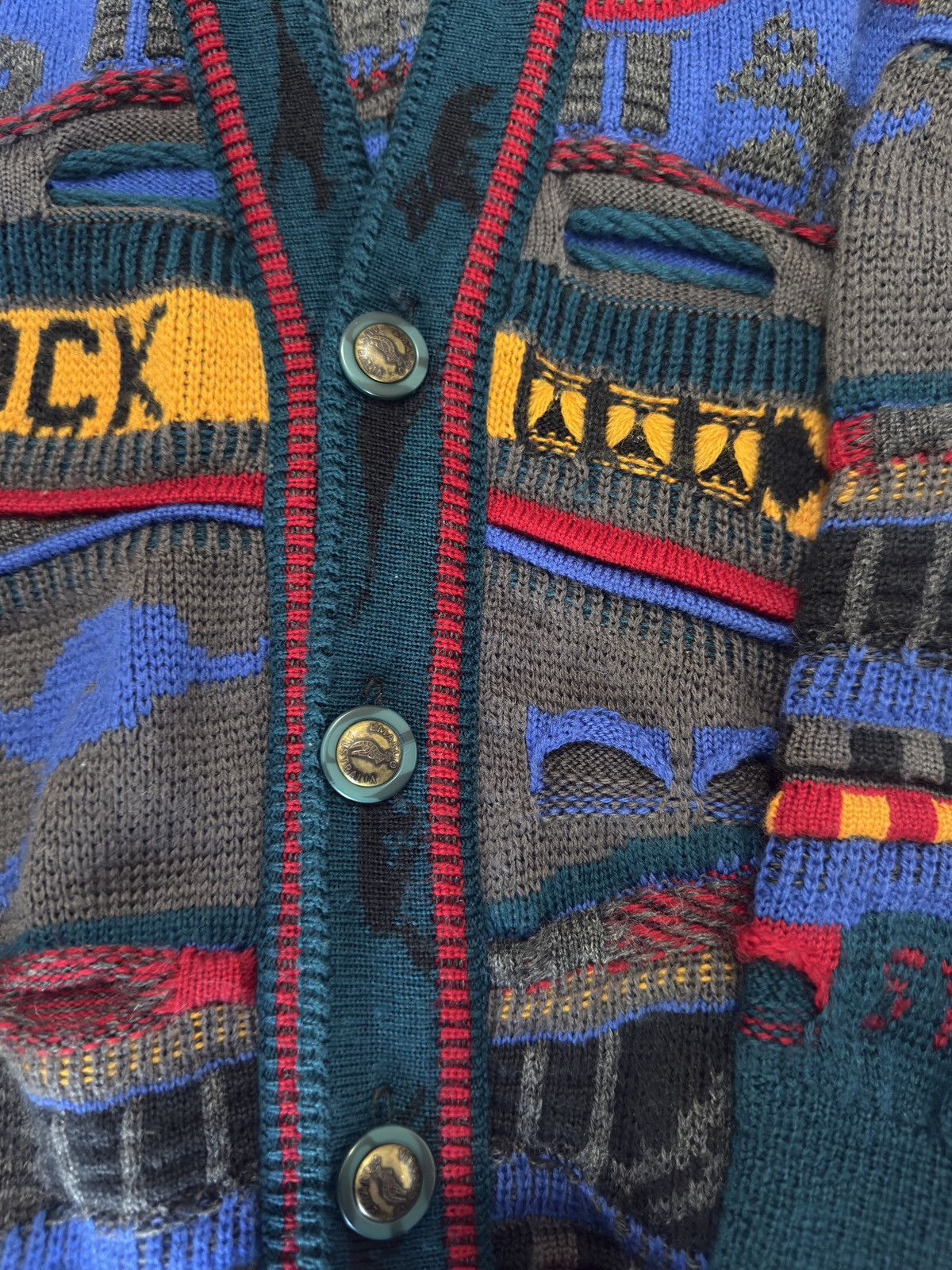Coogi × Man Made In Australia × Vintage 90s Wool Knitwear Emaroo Australia Cardigan Sweater S Size US S / EU 44-46 / 1 - 2 Thumbnail
