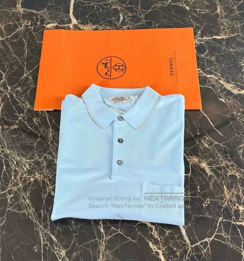 Hermes Hermes Classic Mens Polo Shirt with Pocket H Embroidery Size US XL / EU 56 / 4 - 2 Thumbnail