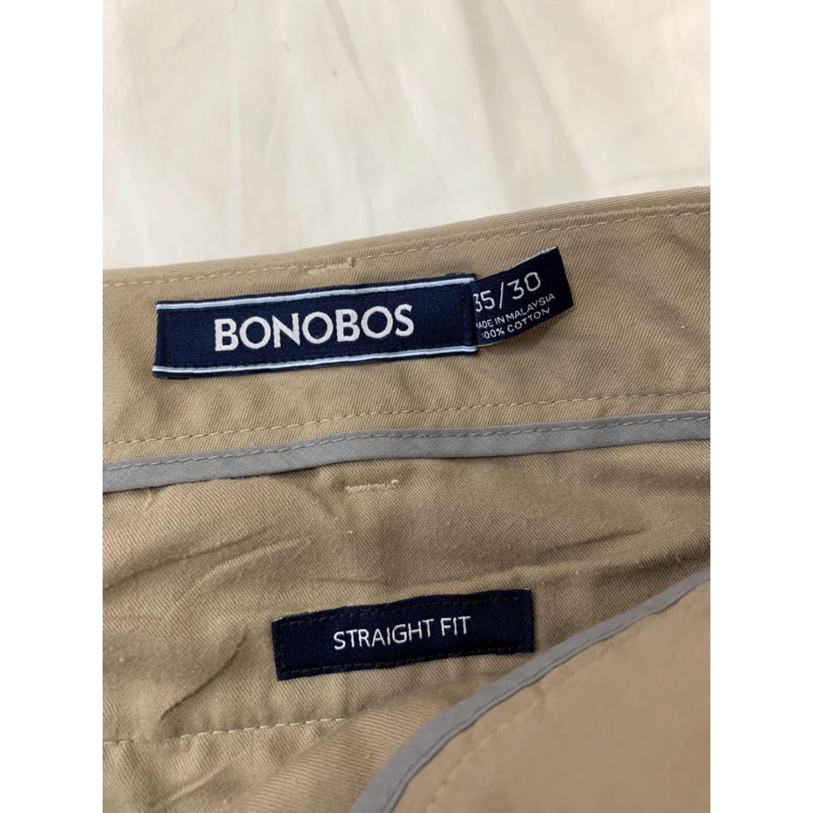 Bonobos Bonobos Tan Khaki Chino Pants Beige 35X30 Straight Fit Mens Jeans Trousers Chinos & Khakis - Bonobos Shirt? Size US 35 - 3 Thumbnail