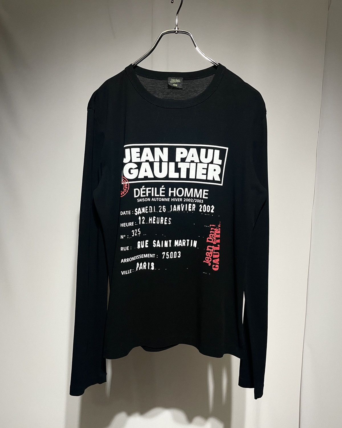 F/W2002 Jean Paul Gaultier Homme - Invitation L/S Top in Black, Men's