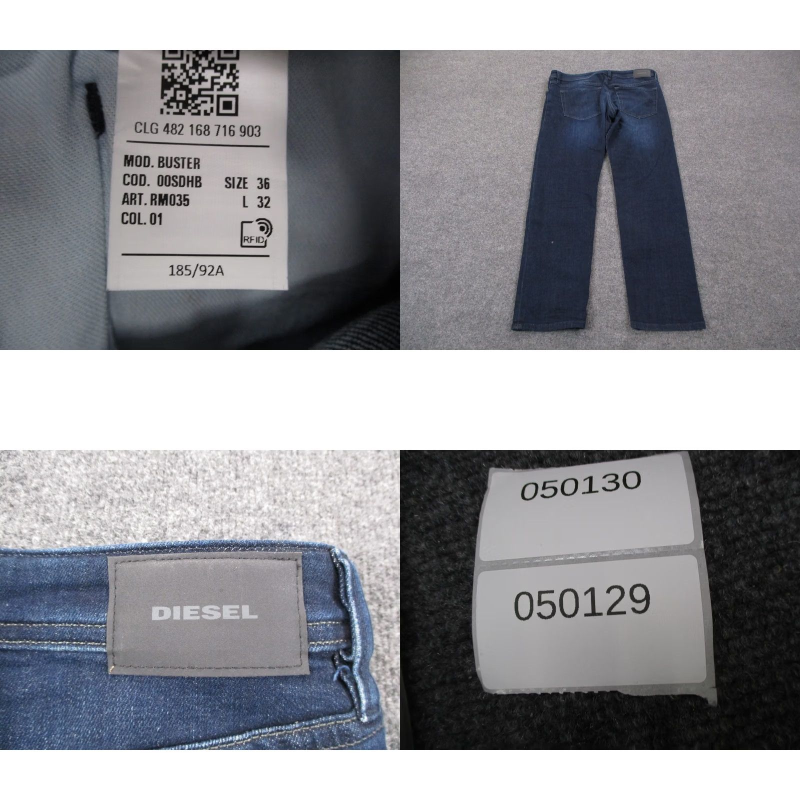 Diesel Diesel Jeans Men 36 X 32 Denim Workwear Medium Blue Regular Tapered Pockets Jeans Mens Size US 36 / EU 52 - 10 Thumbnail