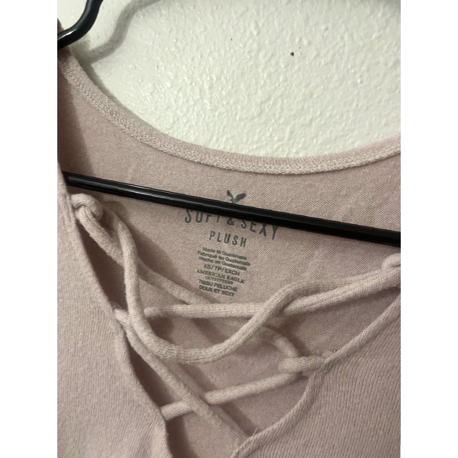 American Eagle Outfitters American Eagle Outfitters Soft & Sexy Pink Pullover Top Women's XS V-Neck Long Sleeve Casual Modern Size XS / US 0-2 / IT 36-38 - 3 Thumbnail