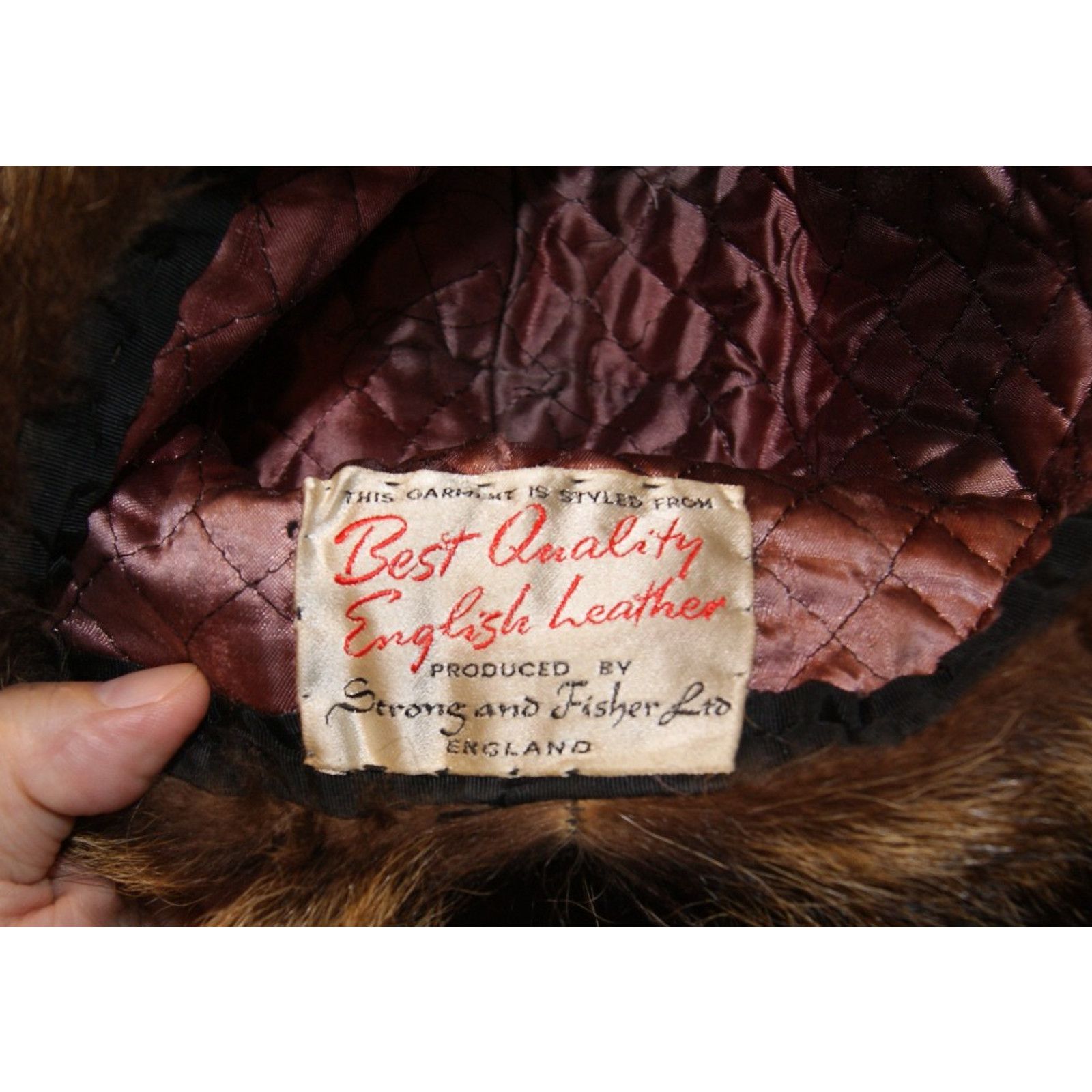 Vintage VTG Fox Fur Pillbox S/M Quilt Lined Strong & Fisher England Size ONE SIZE - 6 Thumbnail