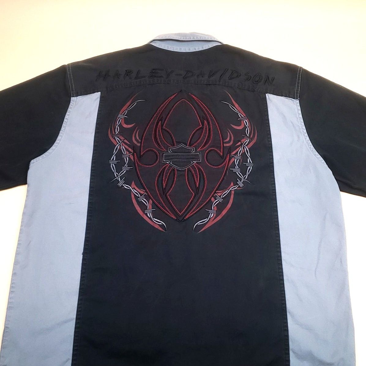 Harley Davidson Vintage y2k Harley Davidson Embroidered Button Up Shirt Logo Size US L / EU 52-54 / 3 - 3 Thumbnail