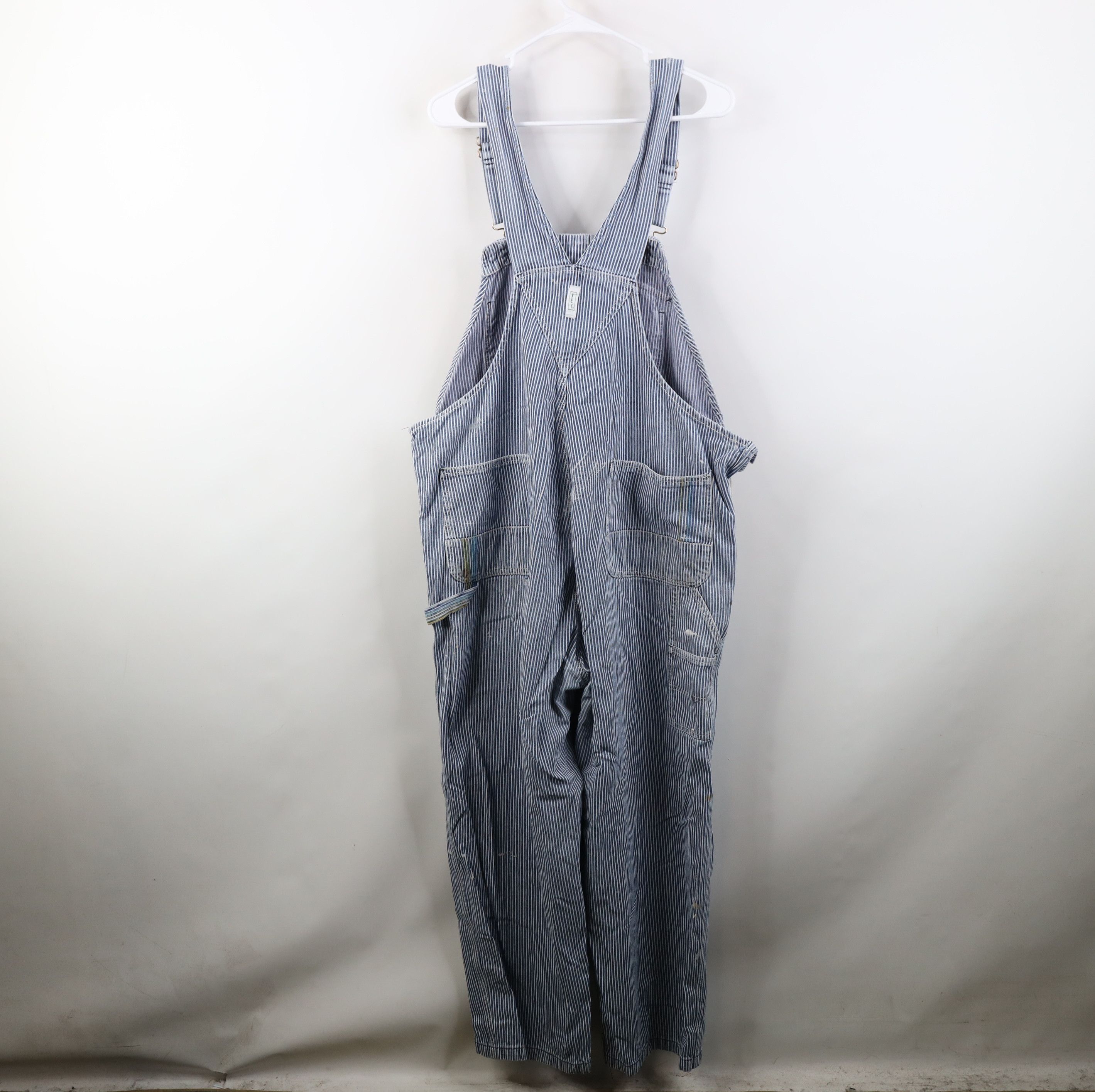 Vintage Vintage 90s Streetwear Thrashed Hickory Striped Overalls Size US 42 / EU 58 - 12 Thumbnail