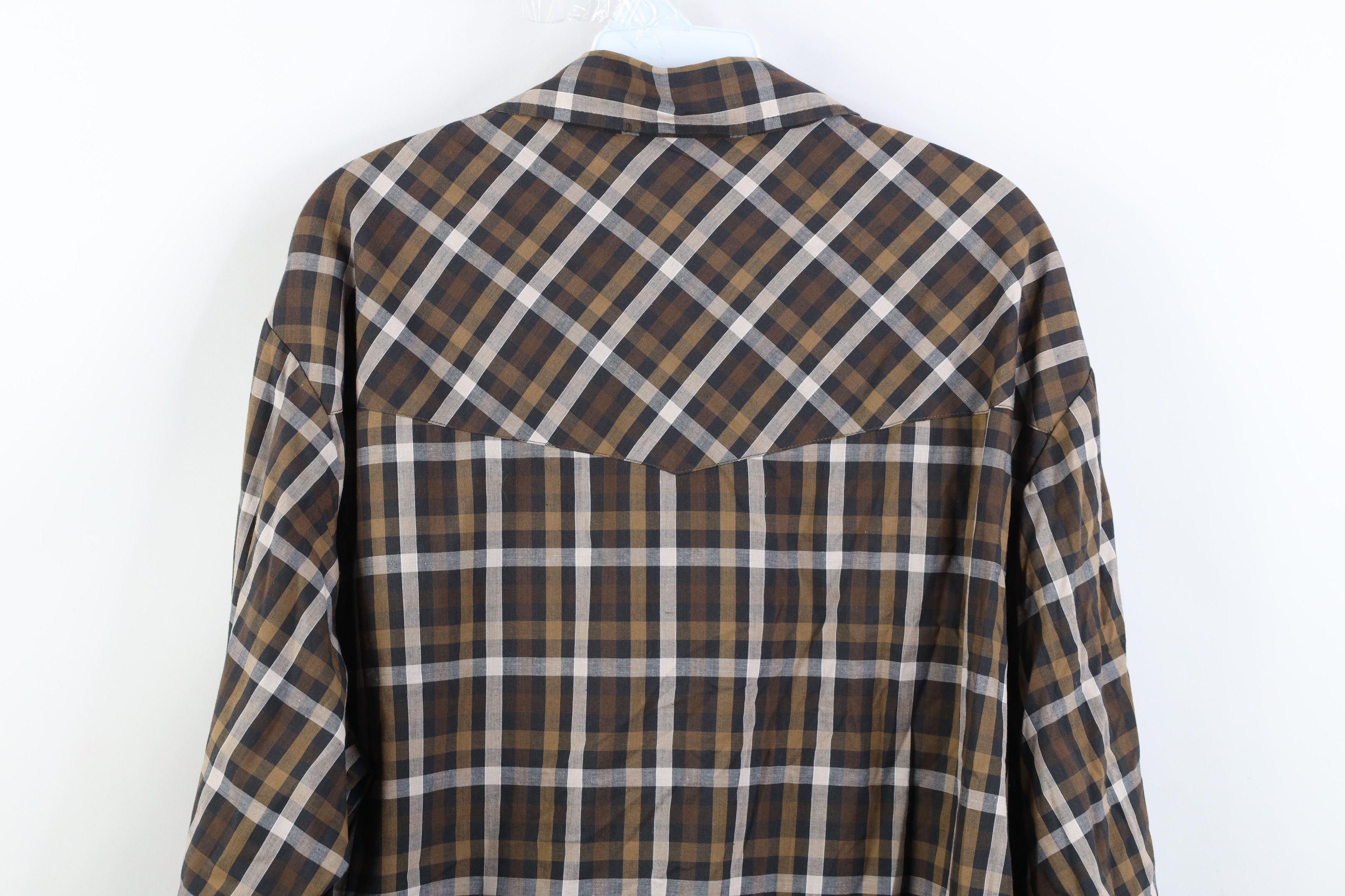 Vintage Vintage 90s Streetwear Cowboy Rodeo Snap Button Shirt Plaid Size US XL / EU 56 / 4 - 11 Thumbnail