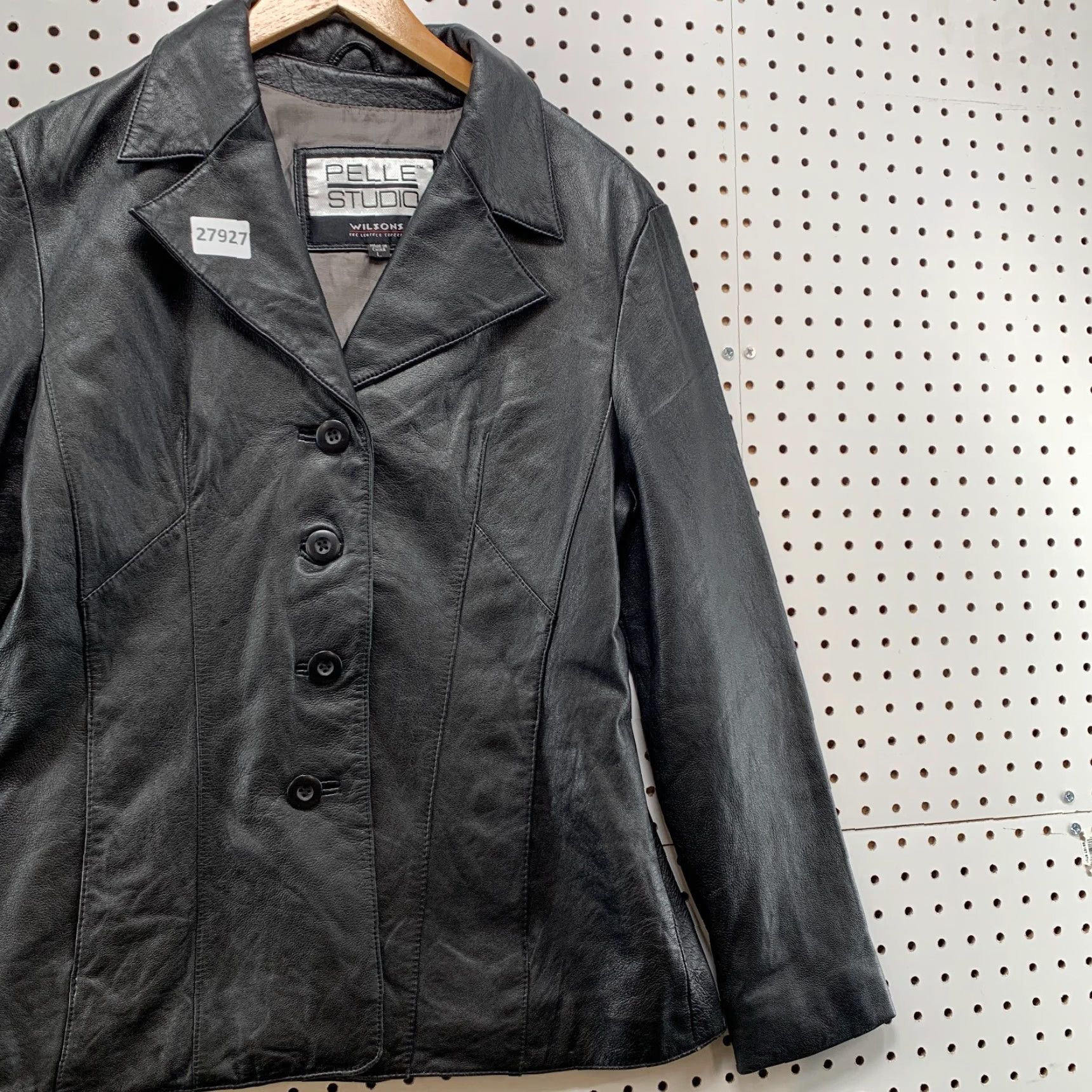 Vintage Pelle Studio Wilson Leather Blazer Women’s Large Black Single Breasted Womens Size L / US 10 / IT 46 - 4 Thumbnail