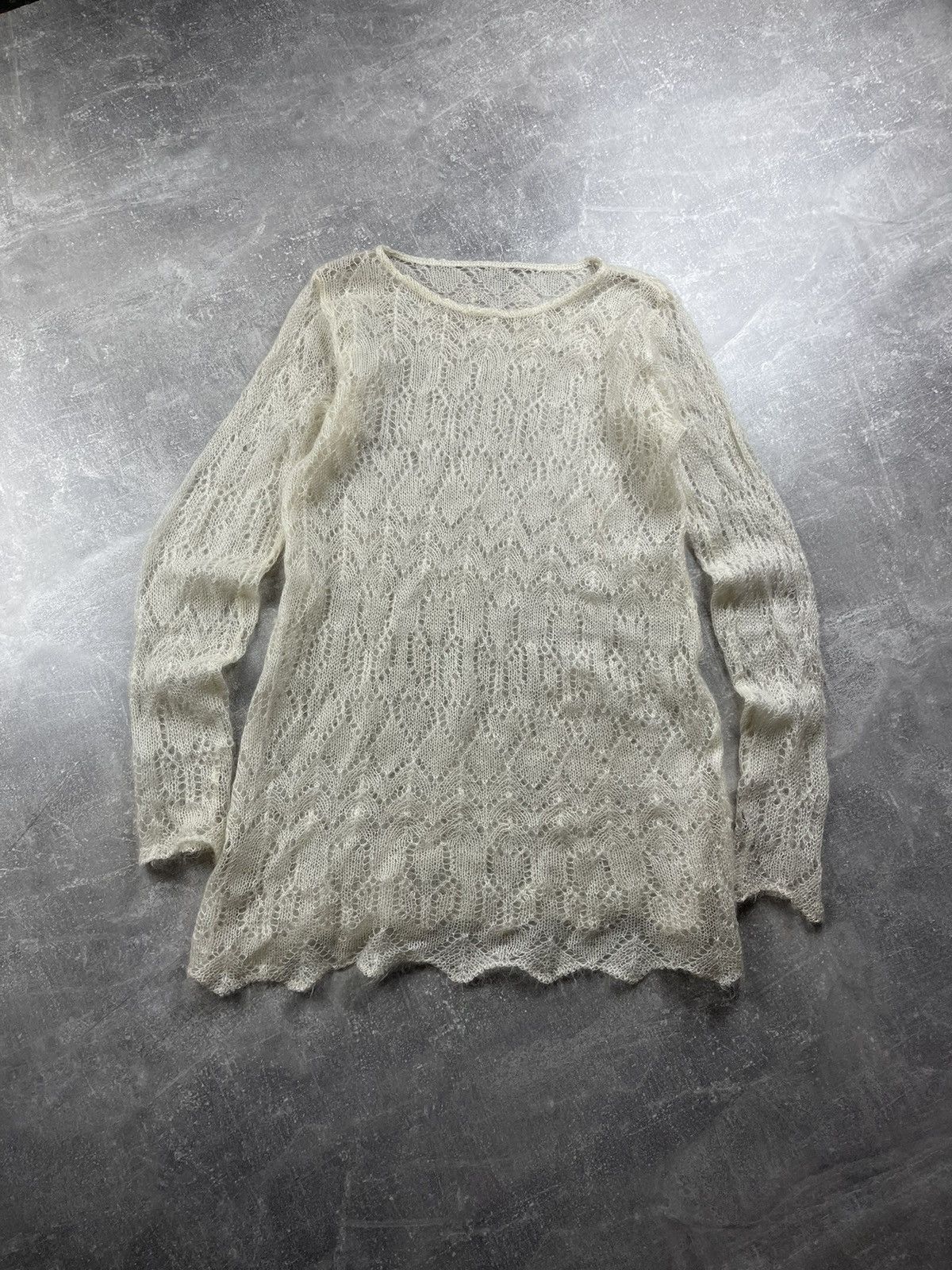 Vintage Vintage Sheer Lace Knit Sweater Cream Ivory Women’s Size M / US 6-8 / IT 42-44 - 1 Thumbnail