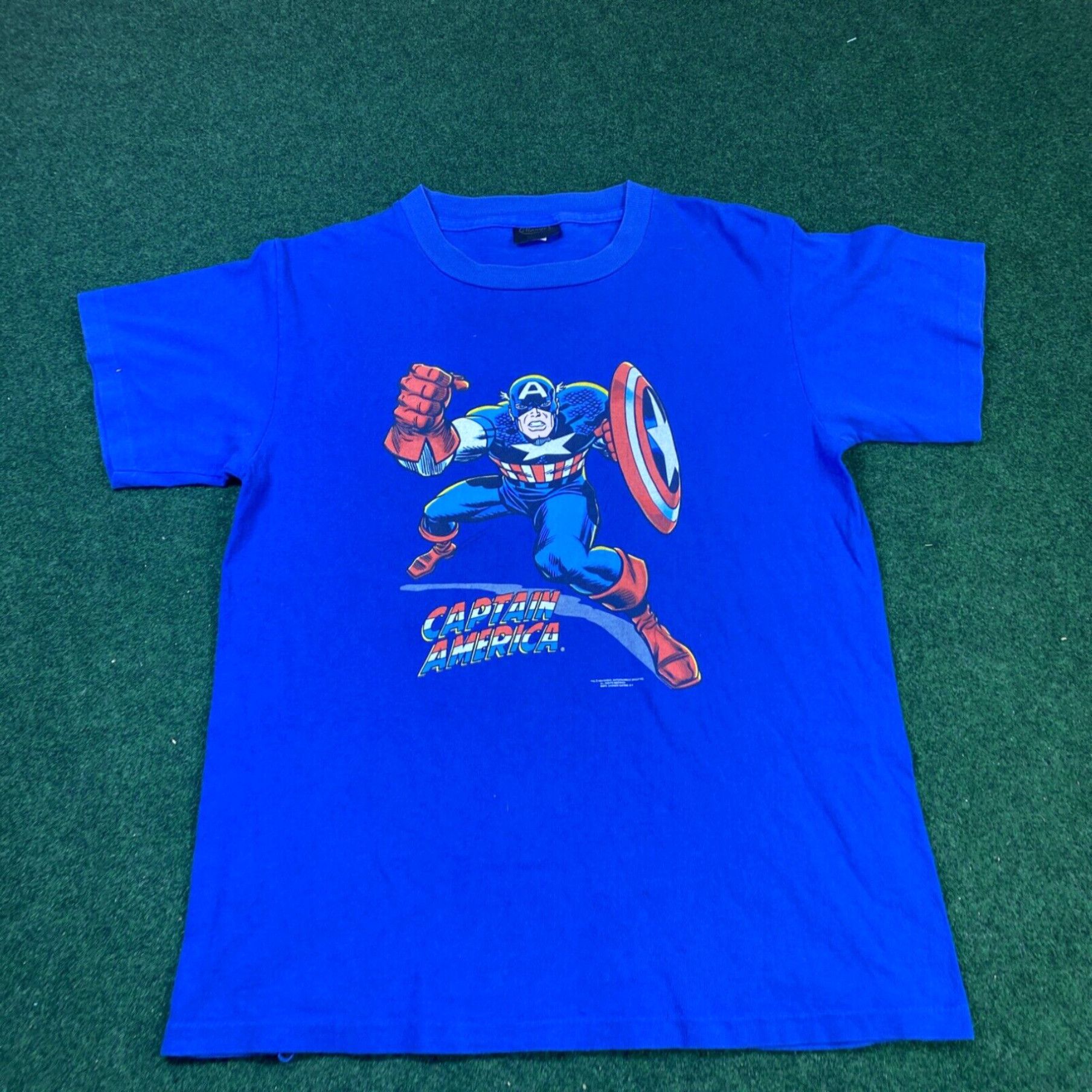 Vintage VINTAGE 80s 1989 MARVEL COMICS CAPTAIN AMERICA USA T SHIRT Large Rare Size US L / EU 52-54 / 3 - 1 Thumbnail