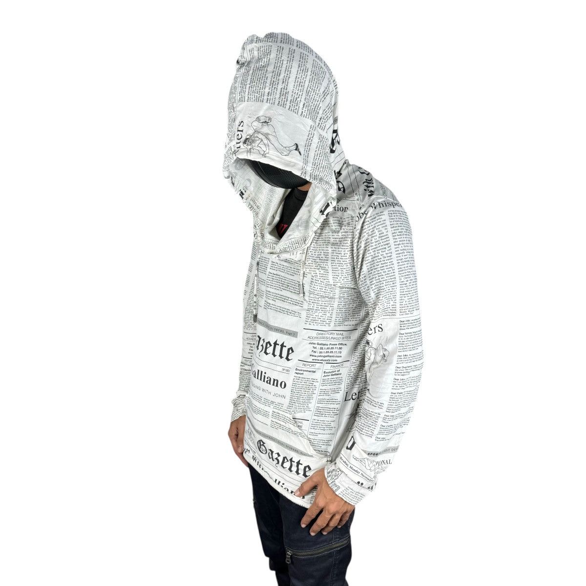 John Galliano 🌟JOHN GALLIANO HOODIE GAZETTE NEWSPAPER SWEATER Size US XS / EU 42 / 0 - 3 Thumbnail