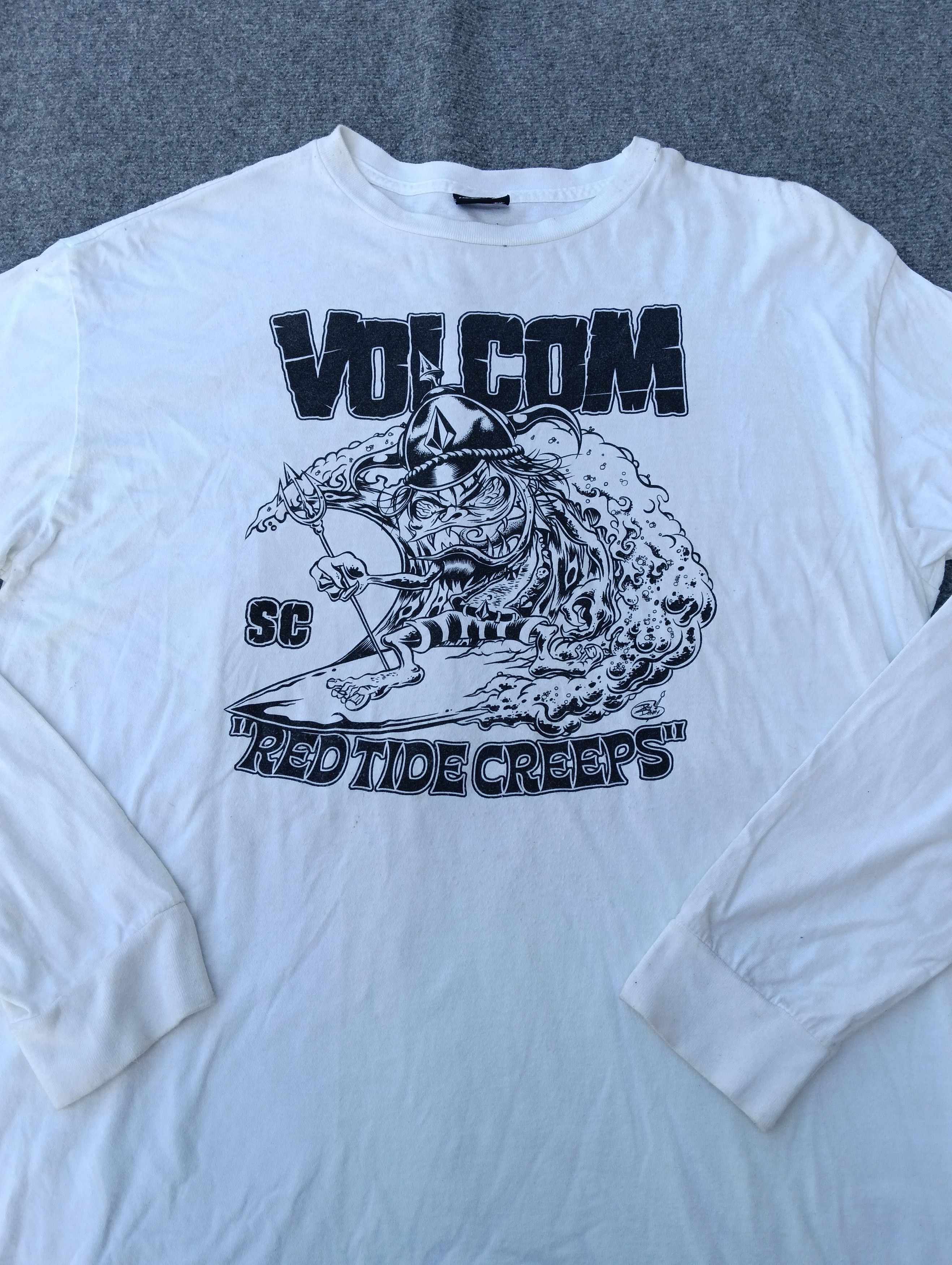 Volcom VINTAGE VOLCOM "dirty Donny" WHITE T-SHIRT Size US XL / EU 56 / 4 - 4 Thumbnail