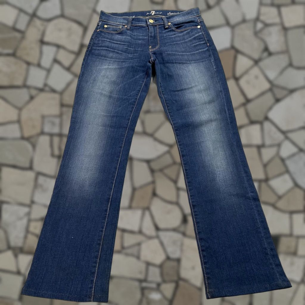 7 For All Mankind 7 For All Mankind Jeans Womens 27 Blue Straight Leg Stretch Denim Classic Fit Size 27" / US 4 / IT 40 - 1 Thumbnail