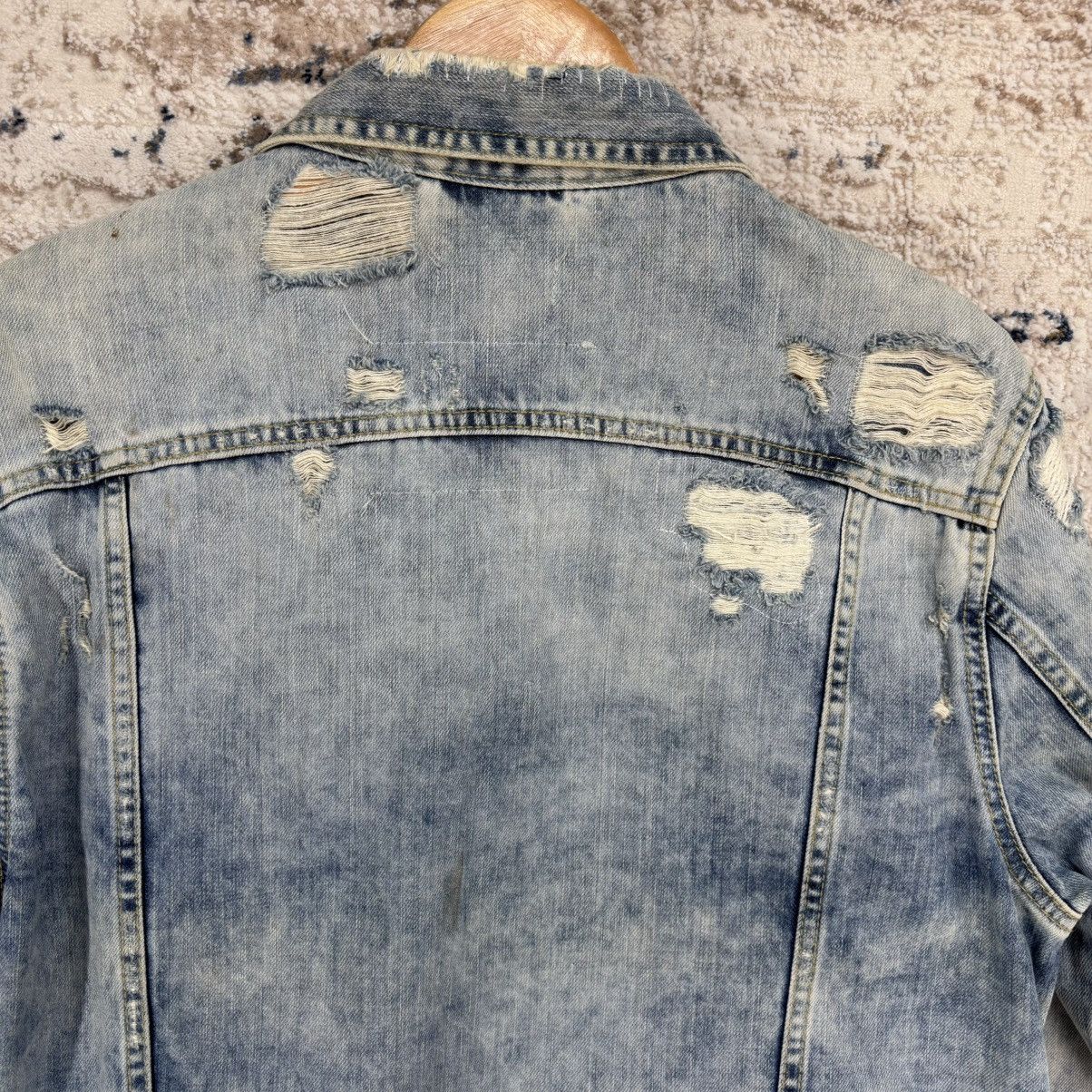 Japanese Brand × Zara Zara Distressed Denim Jean Jacket Type 1 rare design Size US XL / EU 56 / 4 - 15 Thumbnail