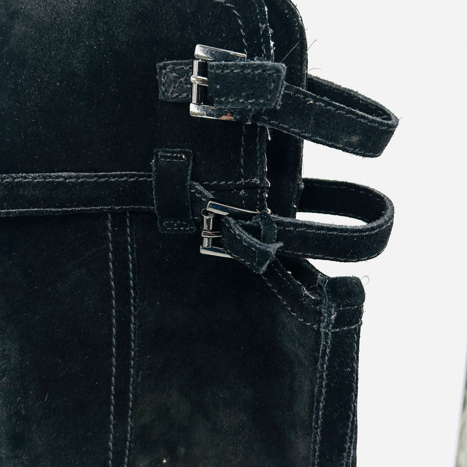 Sam Edelman Black Suede Buckle Detail Sexy Over-The-Knee Boots Size US 9.5 / IT 39.5 - 2 Thumbnail