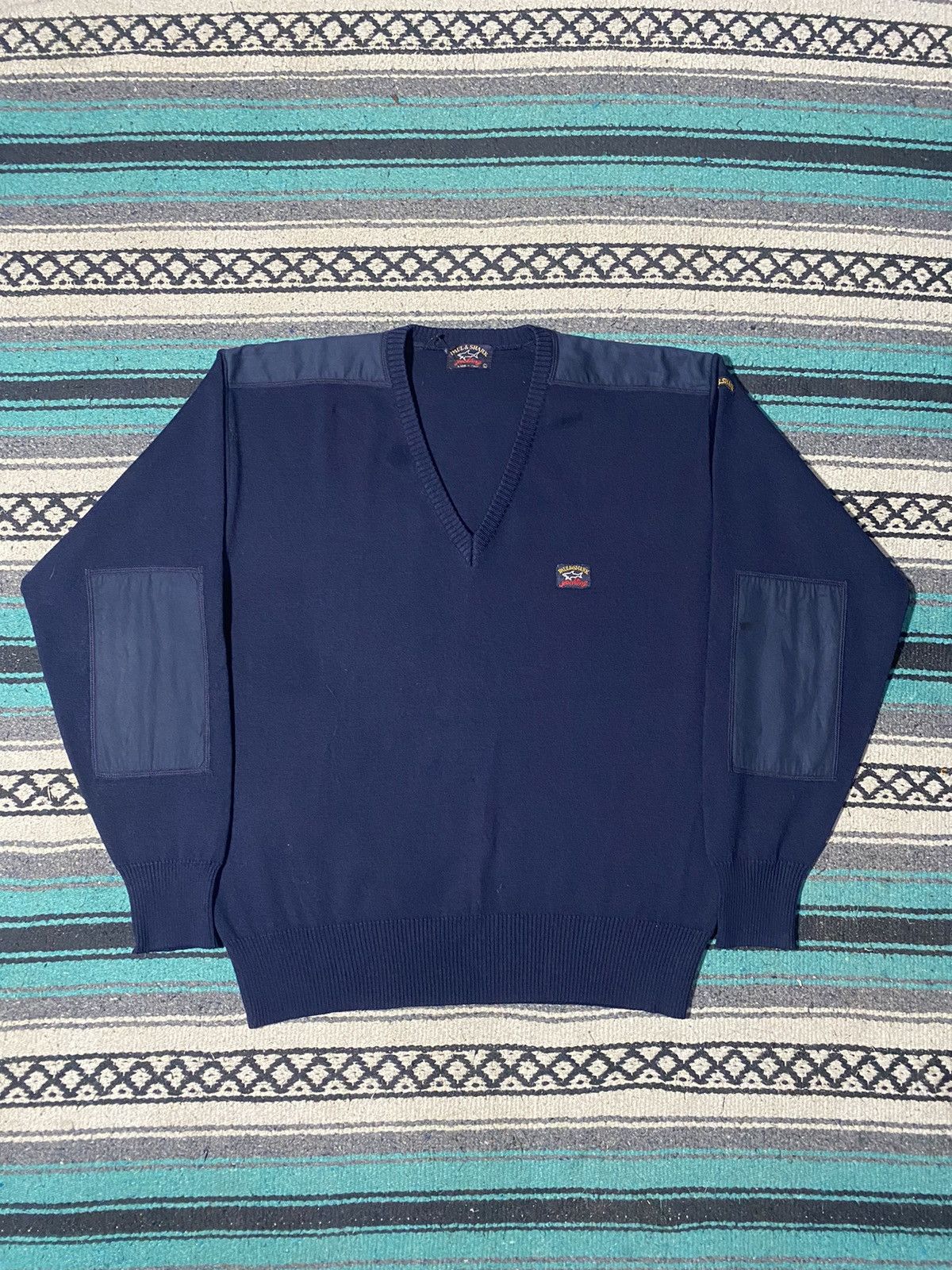 Paul & Shark Vintage Paul Shark 90's Navy Heavy Knit Wool Sweater Size US L / EU 52-54 / 3 - 1 Thumbnail