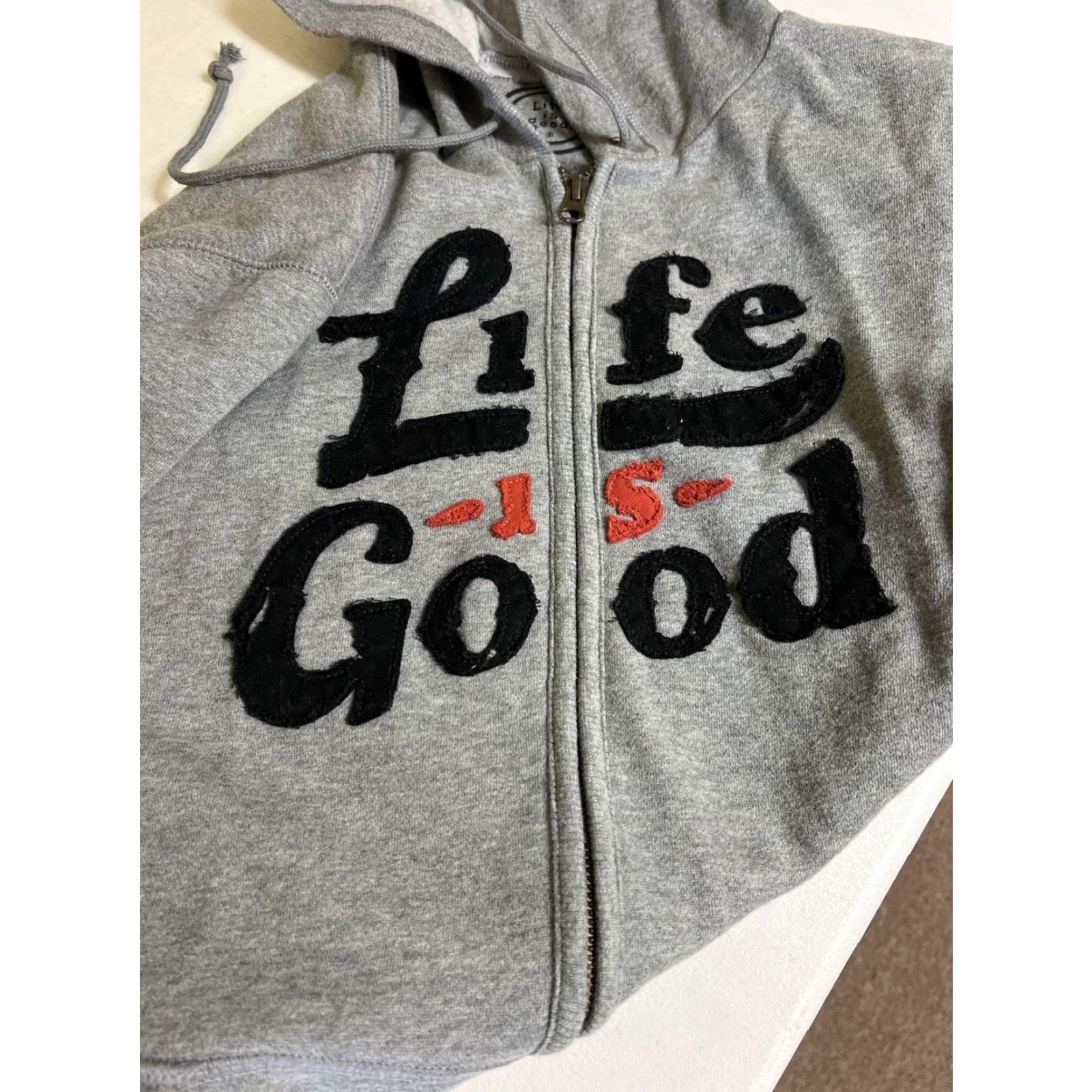 Life is Good Life is Good Hoodie Gray M Full Zip Cotton Blend Mens NWT Spell Out L Patch Size US M / EU 48-50 / 2 - 6 Thumbnail