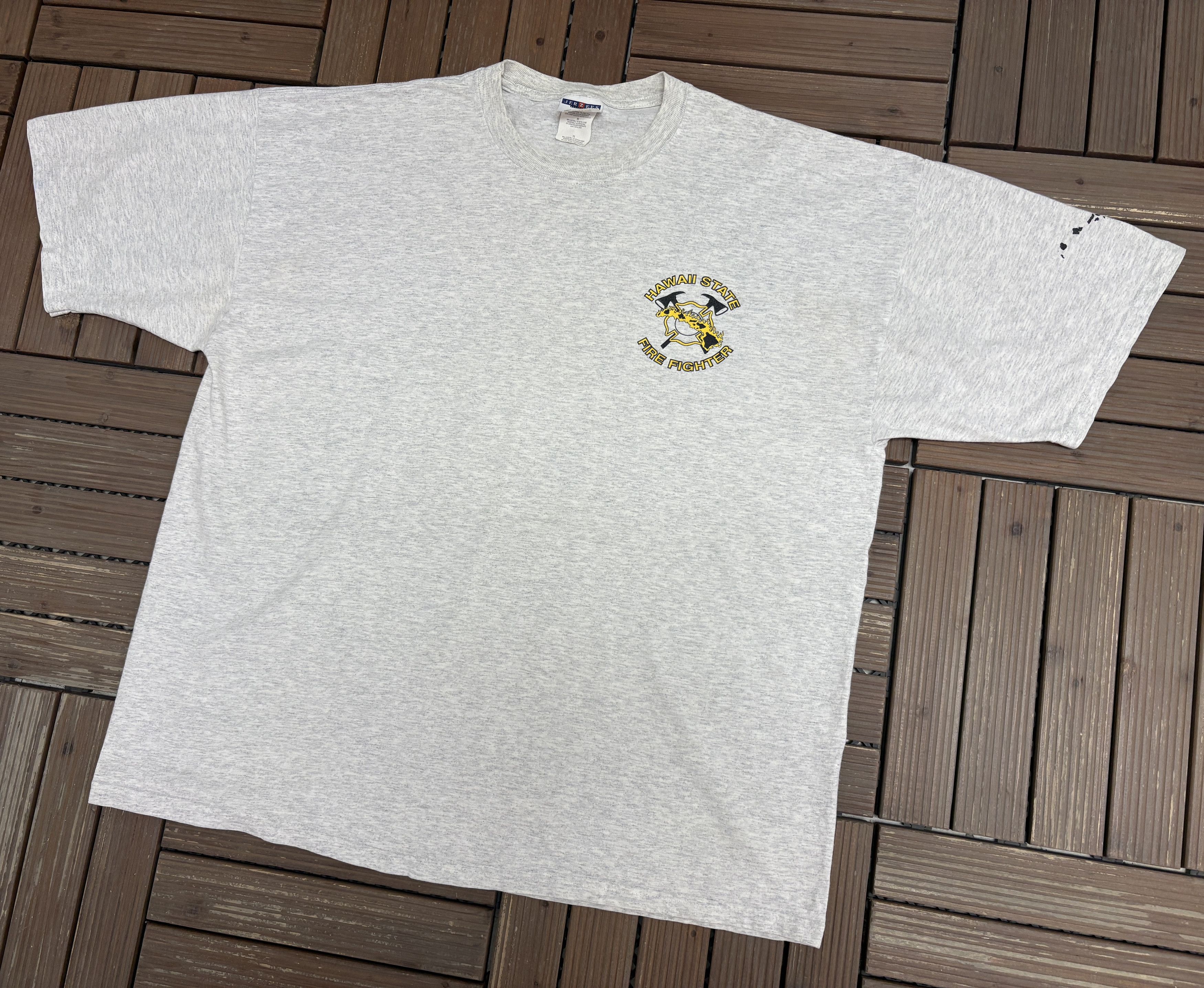 Vintage Hawaii State Fire Fighter Vintage Grey T-Shirt Tee Size US XL / EU 56 / 4 - 3 Thumbnail