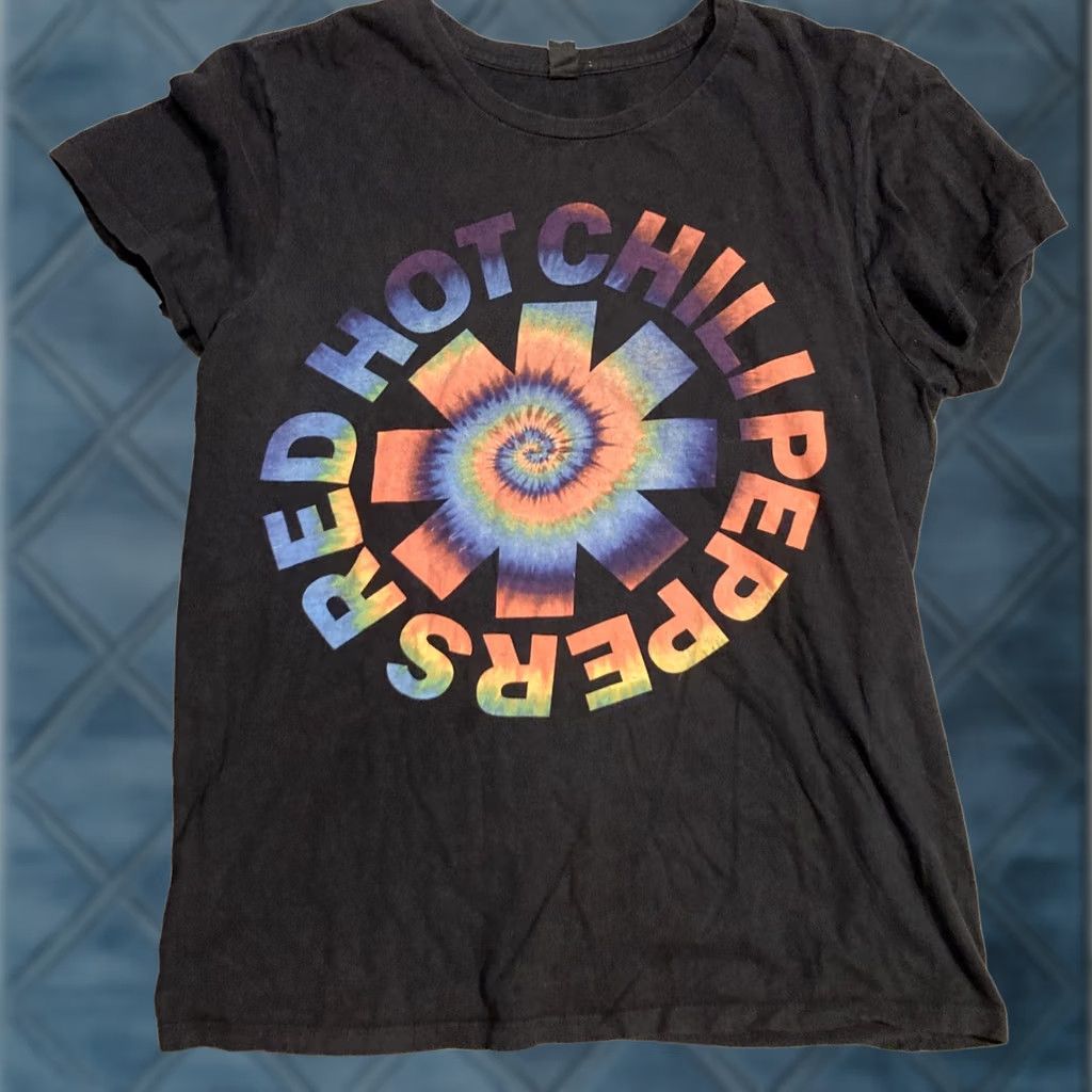 Vintage VINTAGE Red Hot Chili Peppers Graphic Band T Shirt Tie Dye Logo Adult Size Medium Black Mens Short Sleeve Crew Neck Cotton Logo Music Band M Size US M / EU 48-50 / 2 - 1 Thumbnail