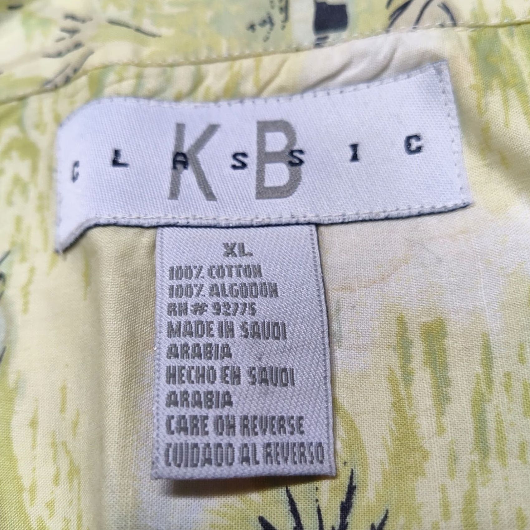 Vintage VINTAGE KB Classics Men XL Yellow Allover Print Cotton Hawaiian Camp Shirt Size US XL / EU 56 / 4 - 7 Thumbnail