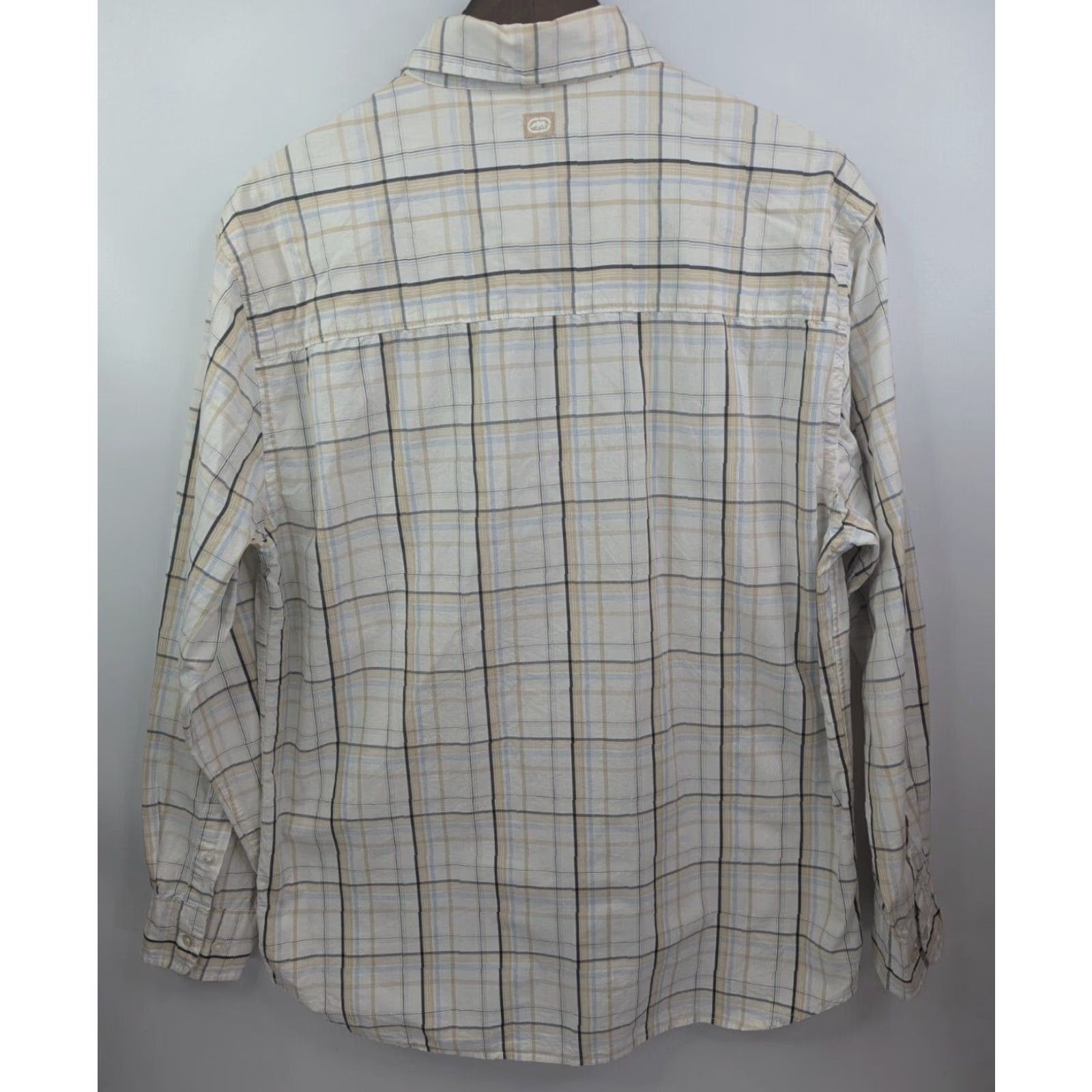 Ecko Unltd. VINTAGE Ecko Unltd Beige White Plaid Long Sleeve Button Front Cotton Shirt Men's L Size US L / EU 52-54 / 3 - 3 Thumbnail