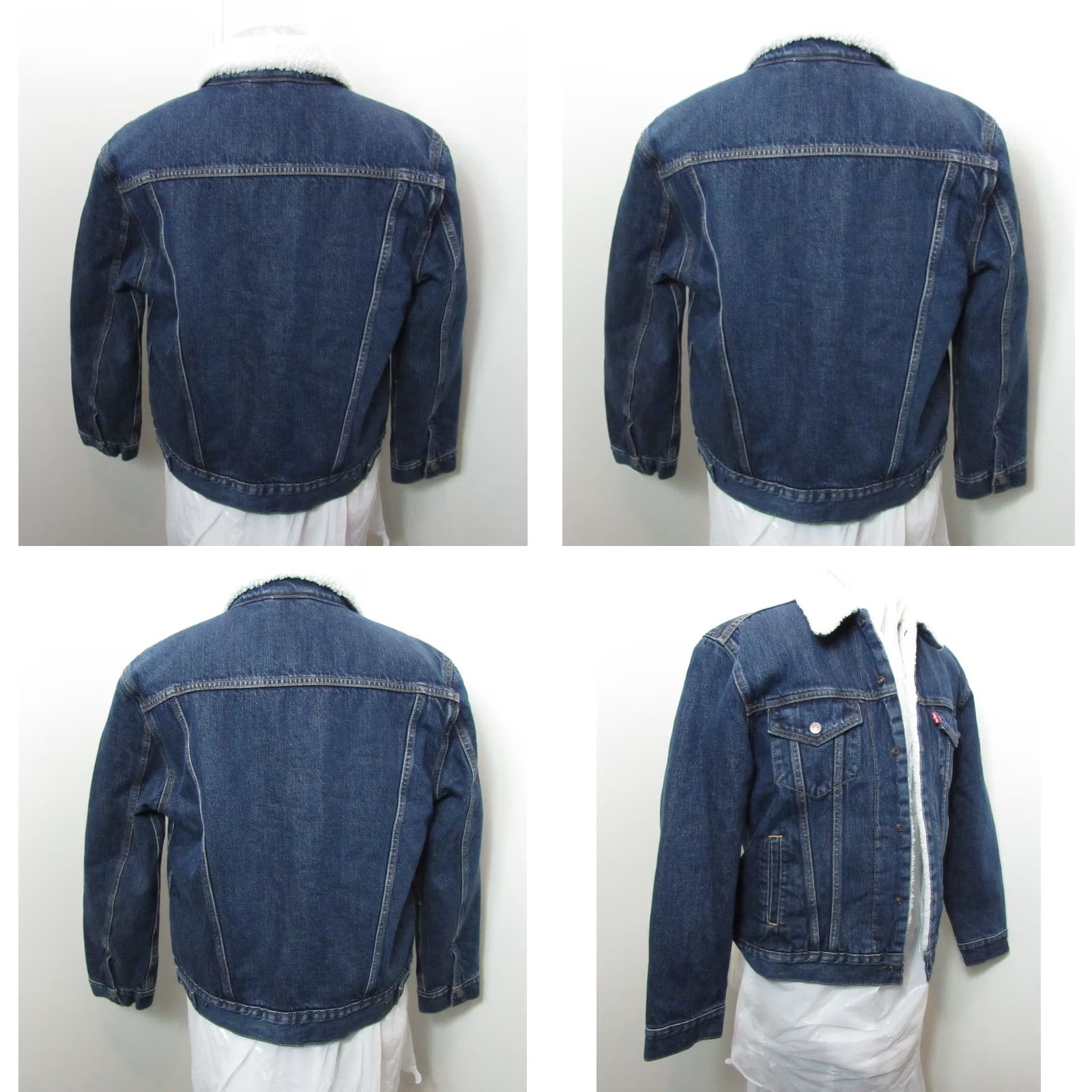 Levi's VINTAGE Levi’s Trucker Denim Jacket Medium Sherpa Lined Blue 90s Big E Mens Regular Jacket Size US 31 - 10 Thumbnail