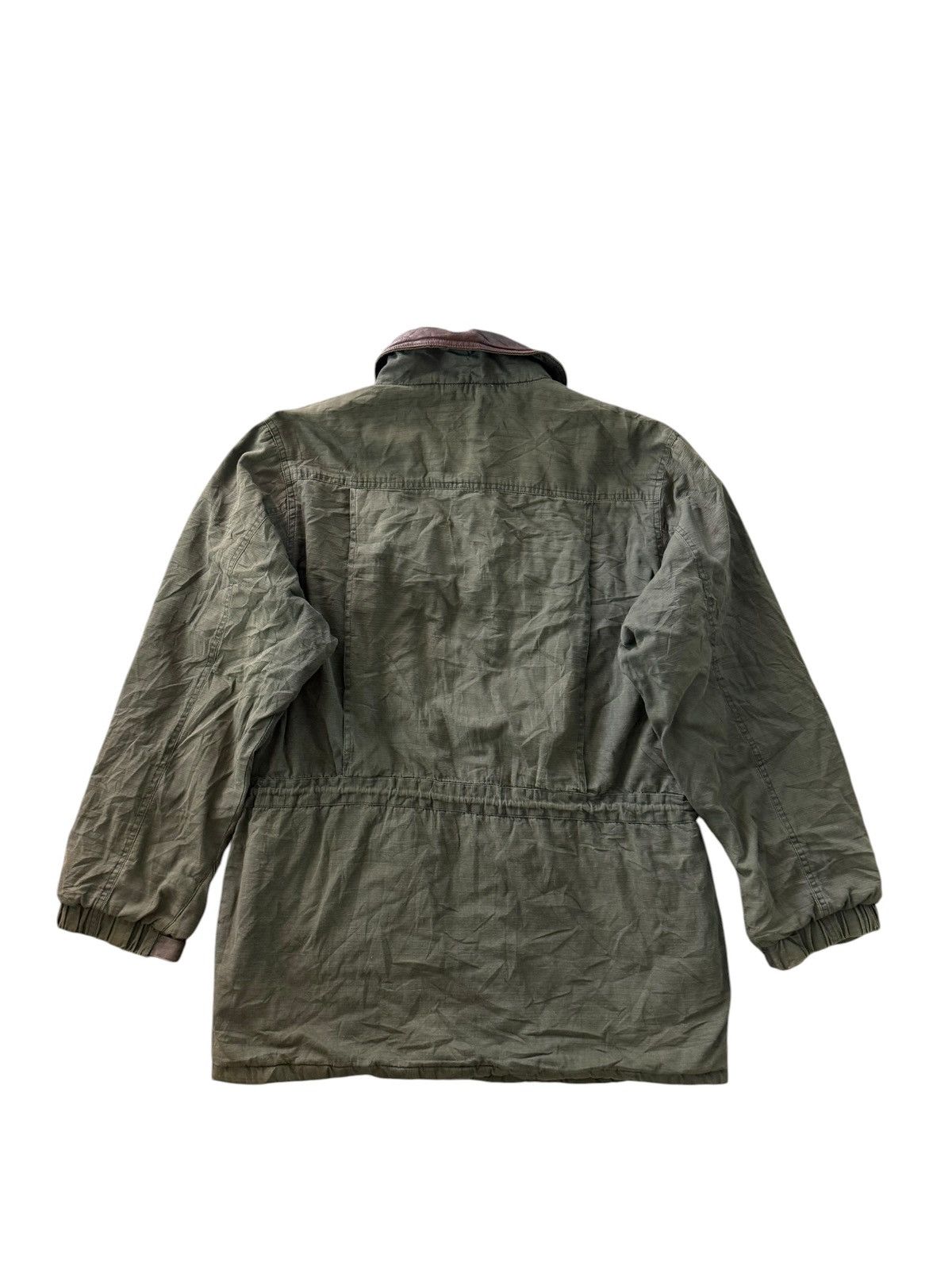 Japanese Brand Vintage Trail Design Hunting Jacket Olive Leather Collar Size US M / EU 48-50 / 2 - 6 Thumbnail
