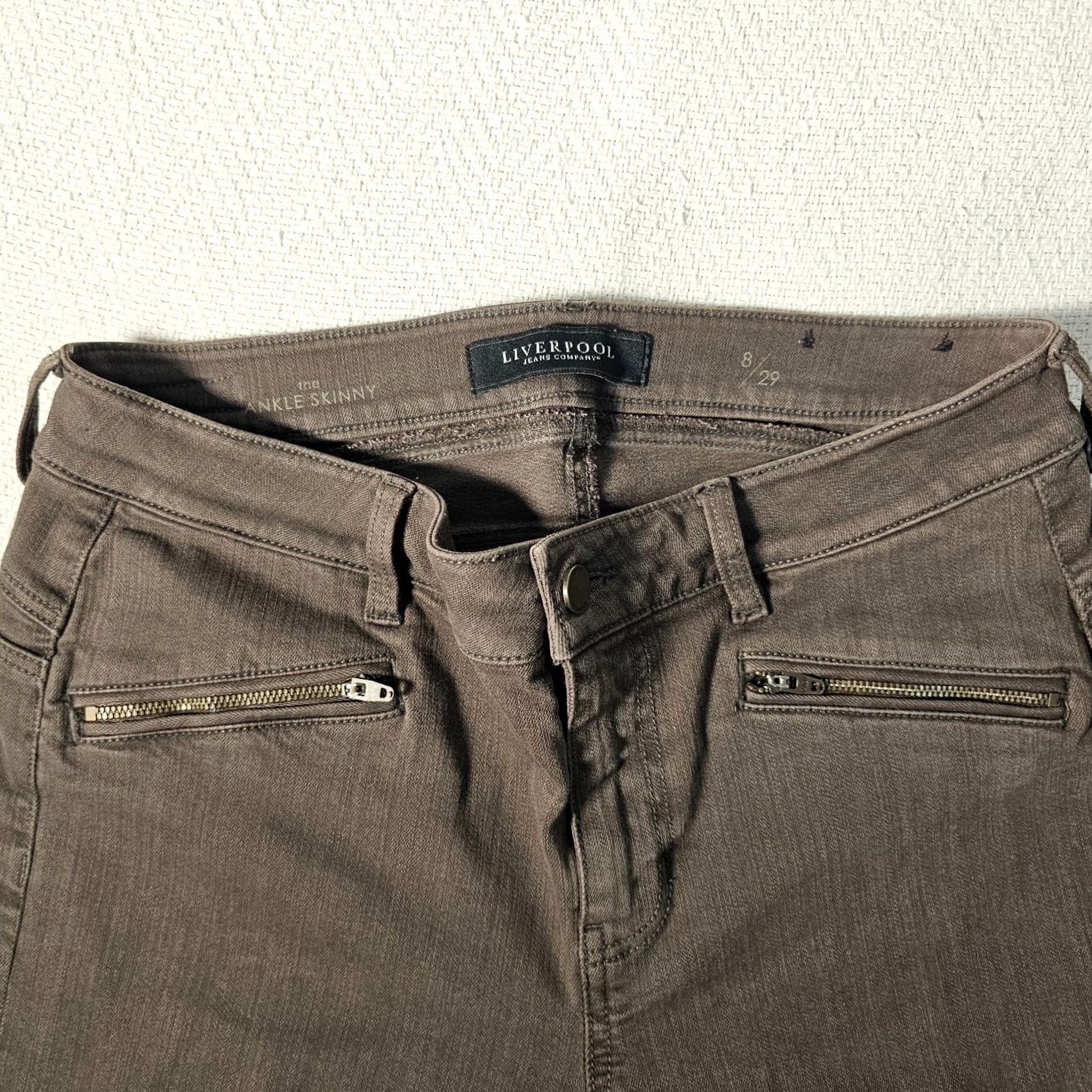Olive Liverpool Jeans Ankle Denim Jeans Size 8 Cypress Dark Olive Zip Leg Women Size 30" / US 8 / IT 44 - 3 Thumbnail