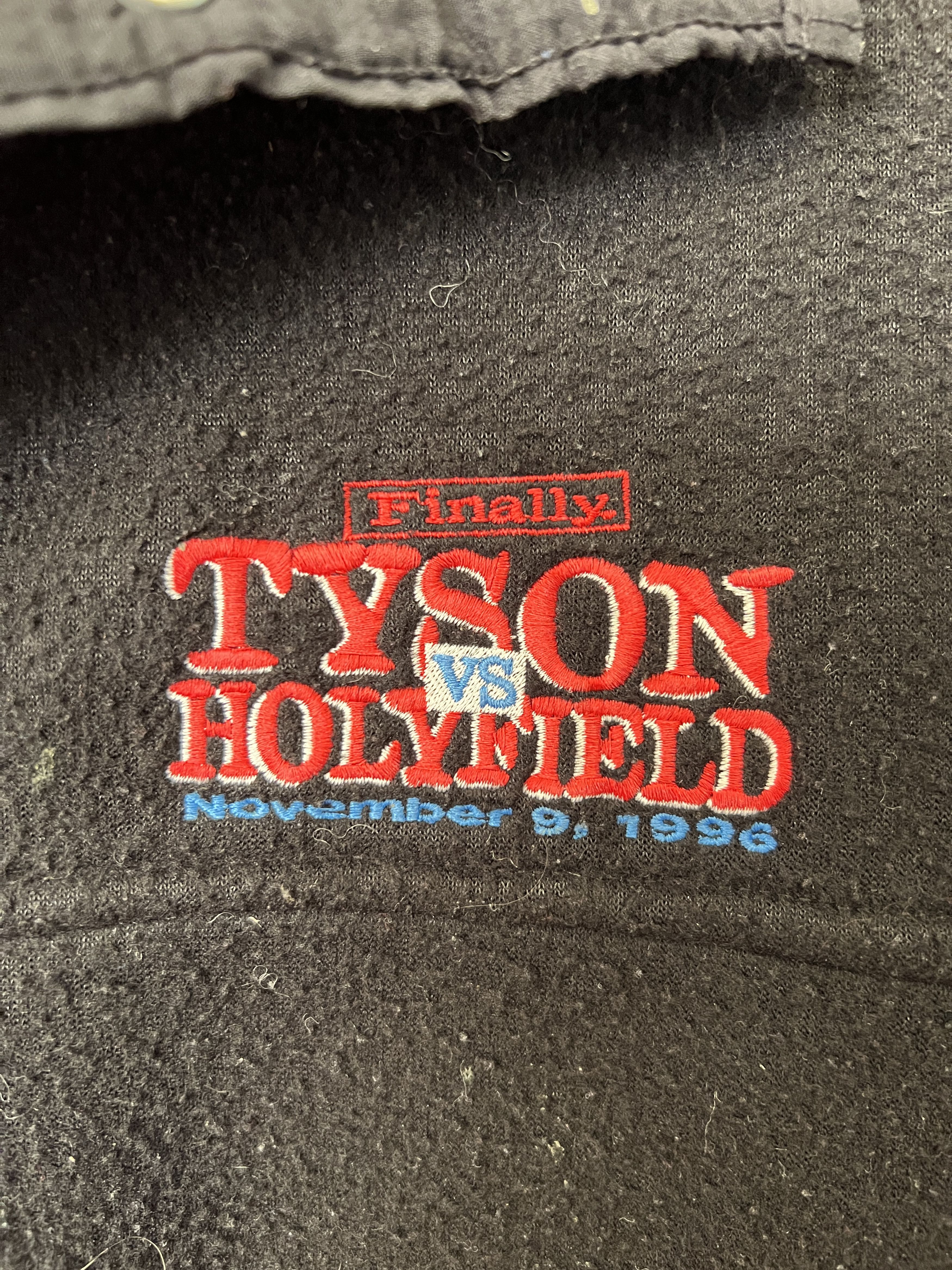 Vintage Knockout Tyson Holyfield Fleece Pullover 1996 Boxing Black Size US XL / EU 56 / 4 - 3 Thumbnail