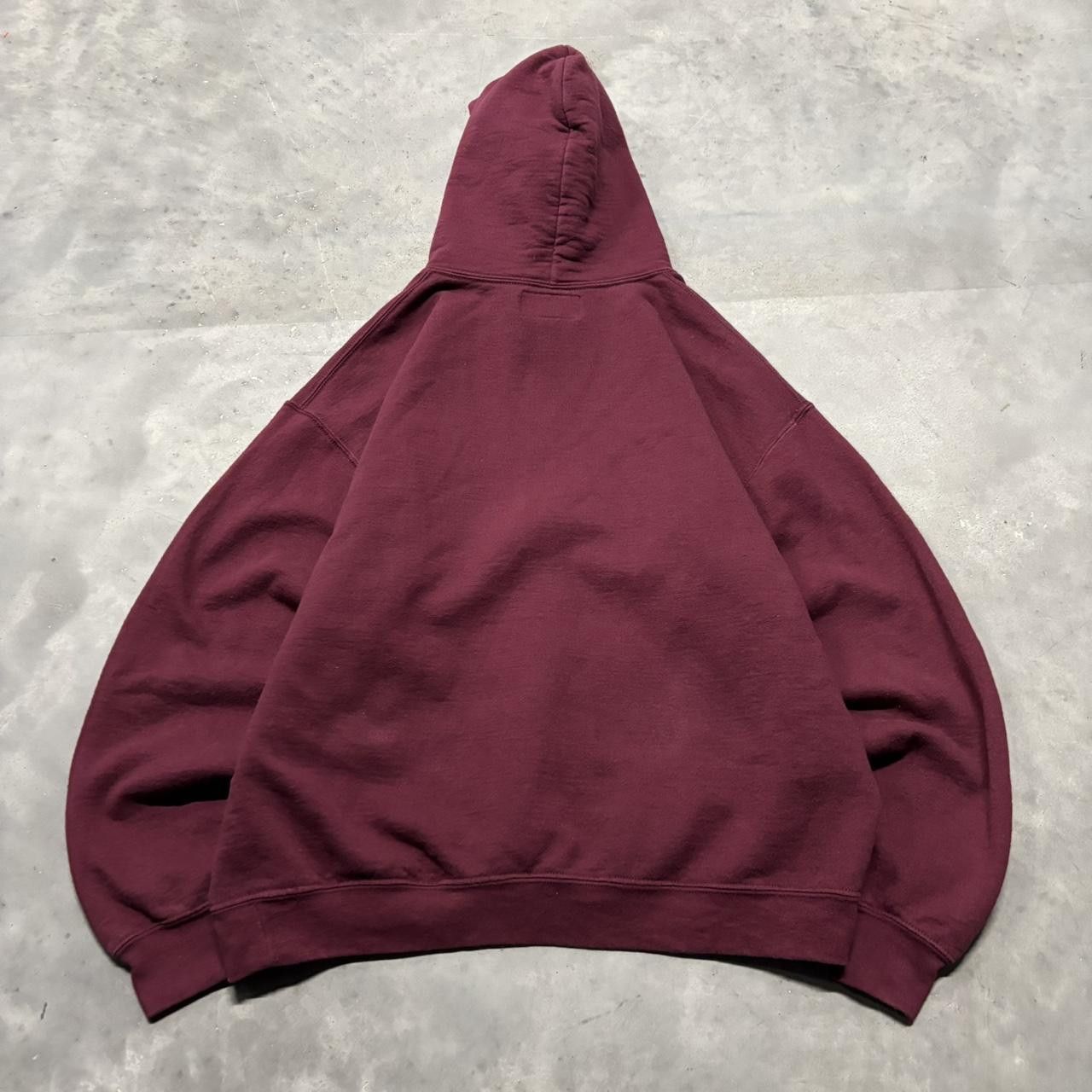 Japanese Brand × Vintage Crazy Vintage Y2K/2000s Burgundy Virginity Rocks Blurry Streetwear Funny Hoodie! Size US L / EU 52-54 / 3 - 7 Thumbnail