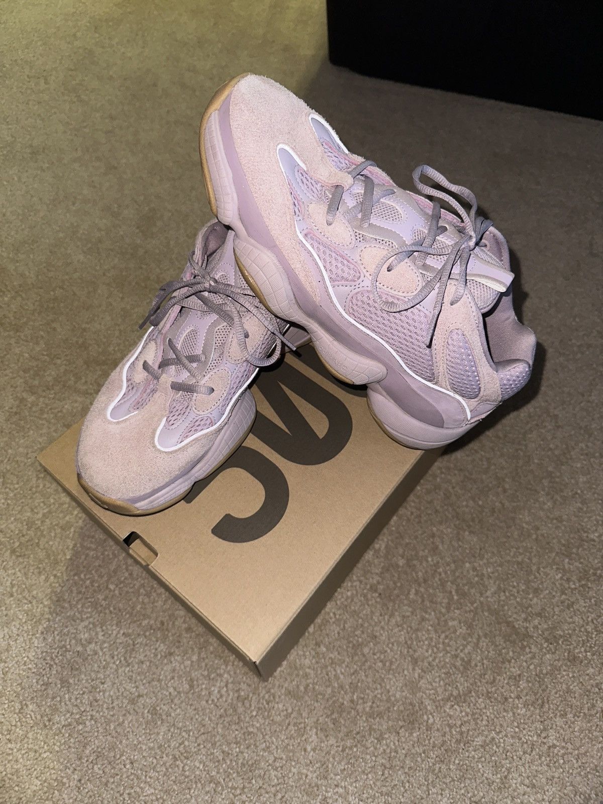 image of Kanye West Adidas Yeezy 500 Soft Vision Shoes in Lavender, Men's (Size 9)