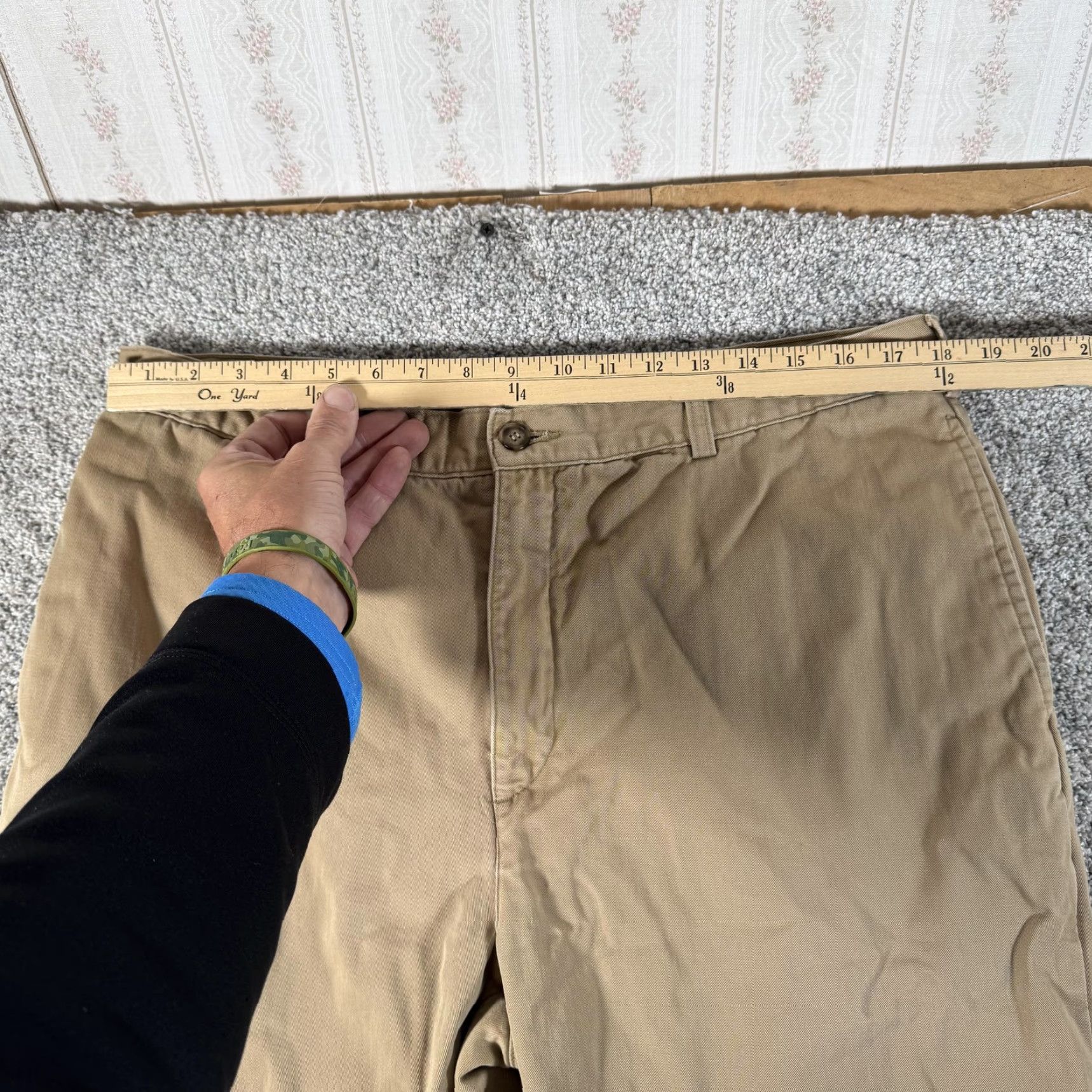Vintage VINTAGE L.L.Bean Double L Natural Fit Pants 36x28 Chino Khaki Beige Cotton Lined Flannel Pockets Mens Regular Straight Size US 36 / EU 52 - 2 Thumbnail