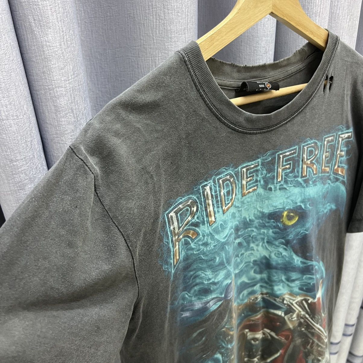Harley Davidson × Vintage Vintage Thrashed Faded Harley Davidson Flame Eagle Tee Size US M / EU 48-50 / 2 - 4 Thumbnail