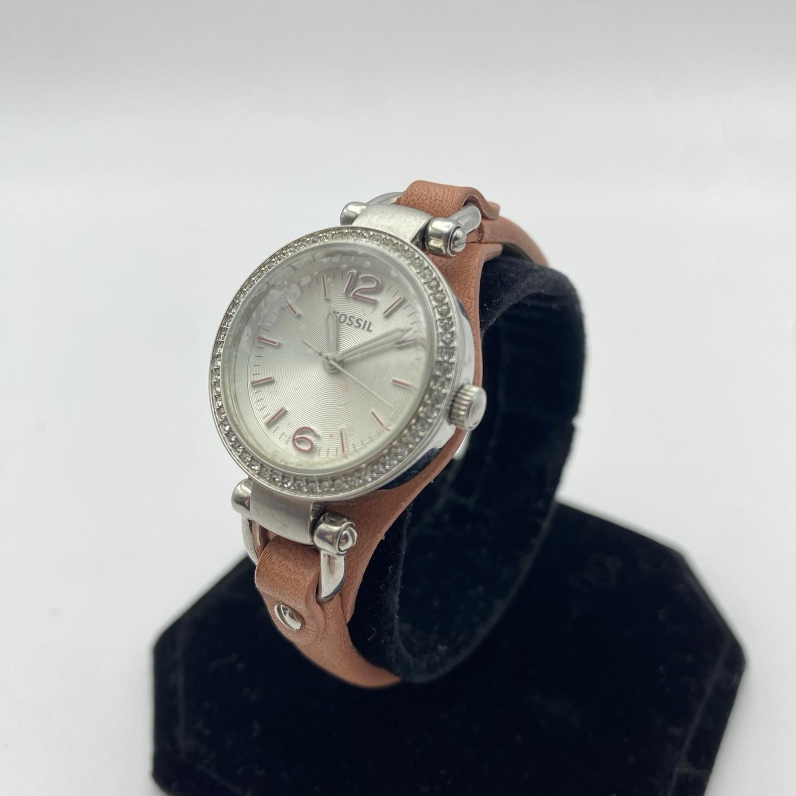 Fossil Fossil Women's Georgia Mini Pink Leather Strap Watch ES3472 Size ONE SIZE - 1 Thumbnail