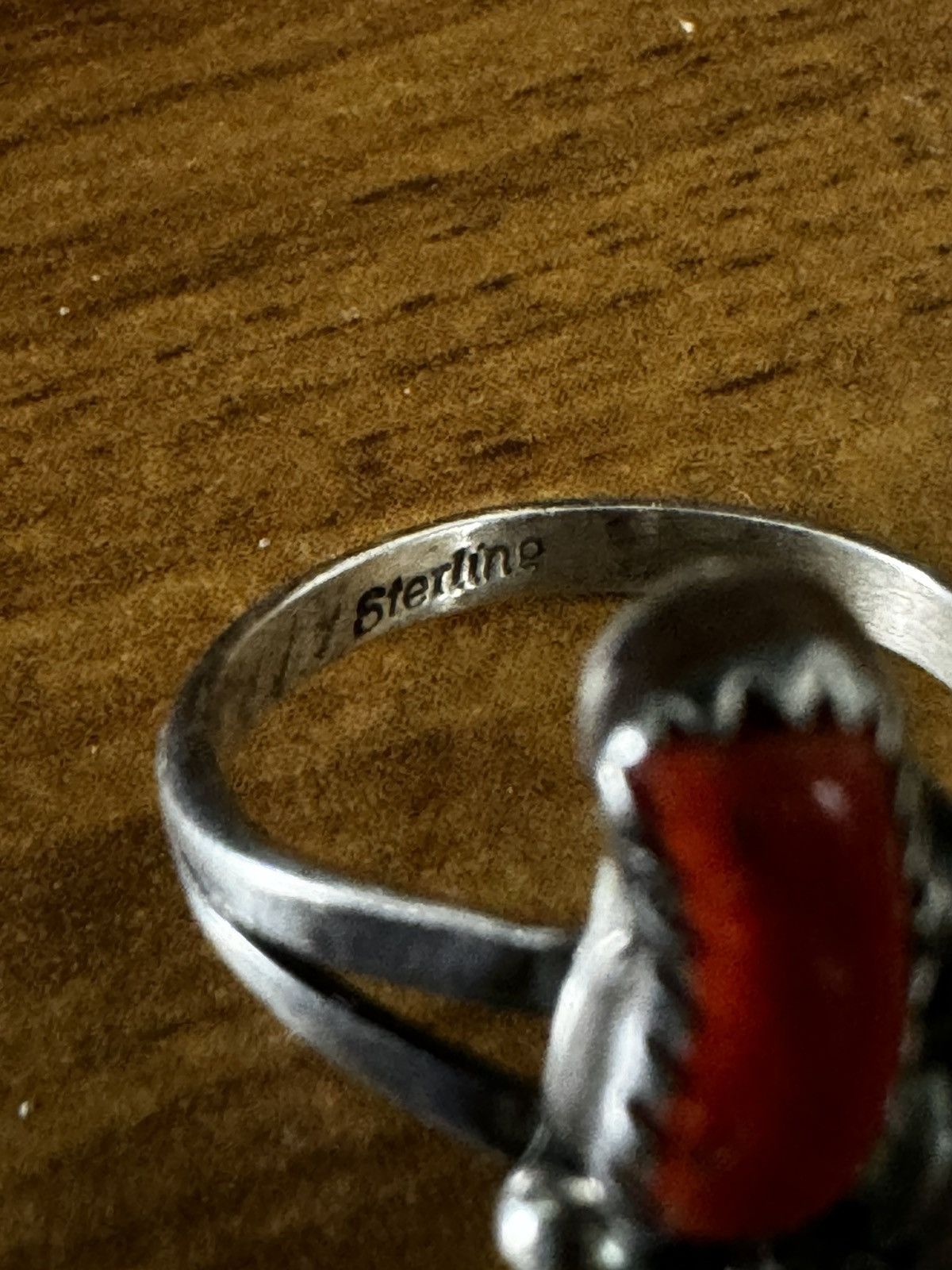 Jewelry STERLING 925 TOQUIOISE CORAL STONE CARVED RING SIZE 5.5 Size ONE SIZE - 5 Thumbnail