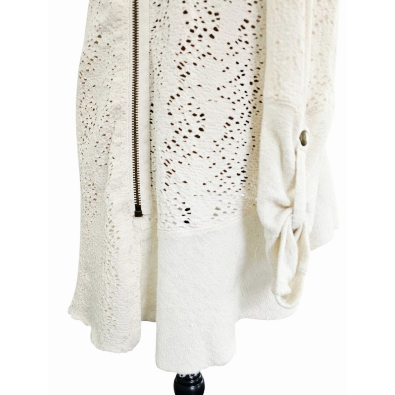 Free People Free People Doily Hooded Cardigan Ivory Open Knit Boho Jack Size S / US 4 / IT 40 - 6 Thumbnail