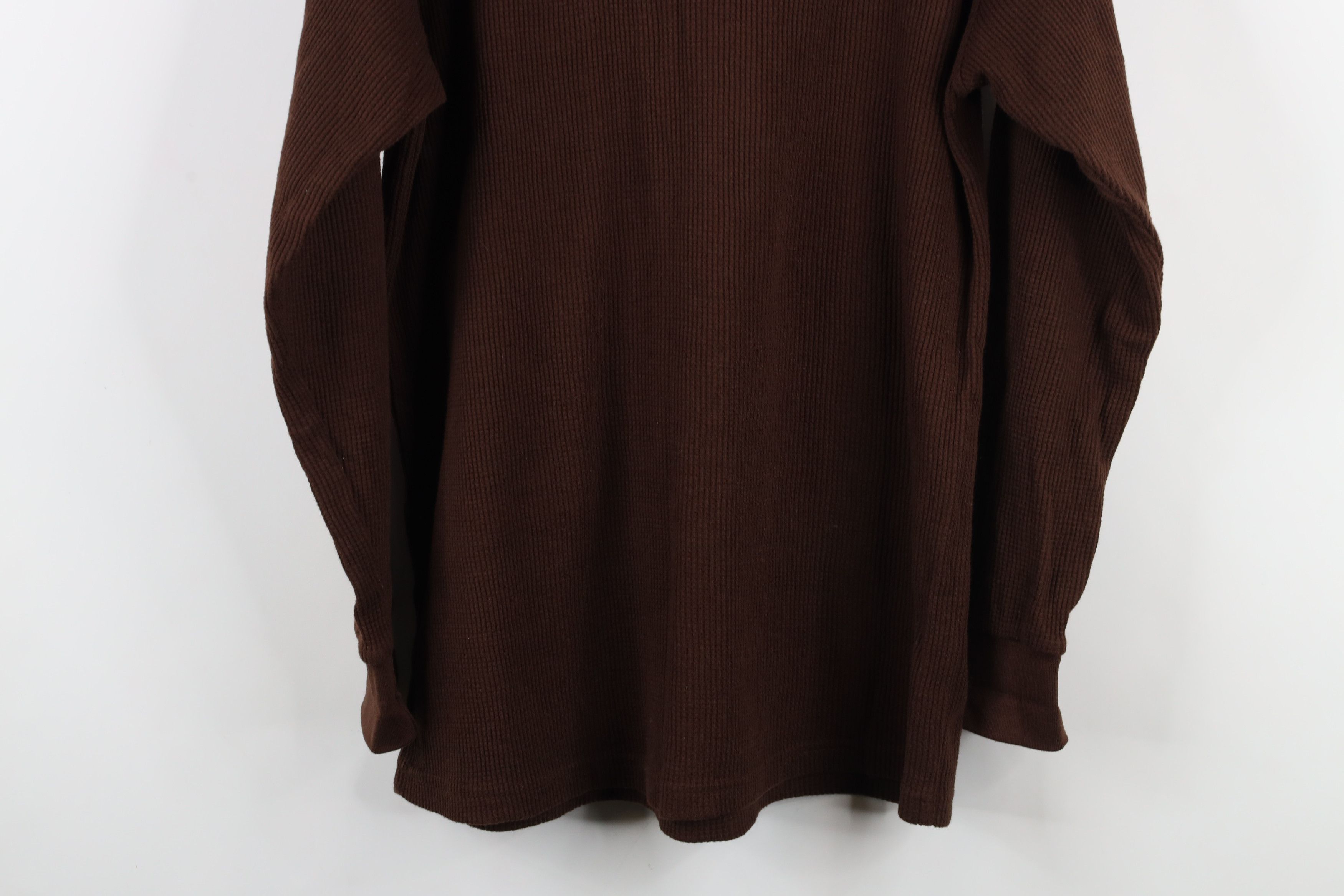 Vintage Vintage 90s Y2K Streetwear Knit Long Sleeve T-Shirt Brown Size US M / EU 48-50 / 2 - 10 Thumbnail